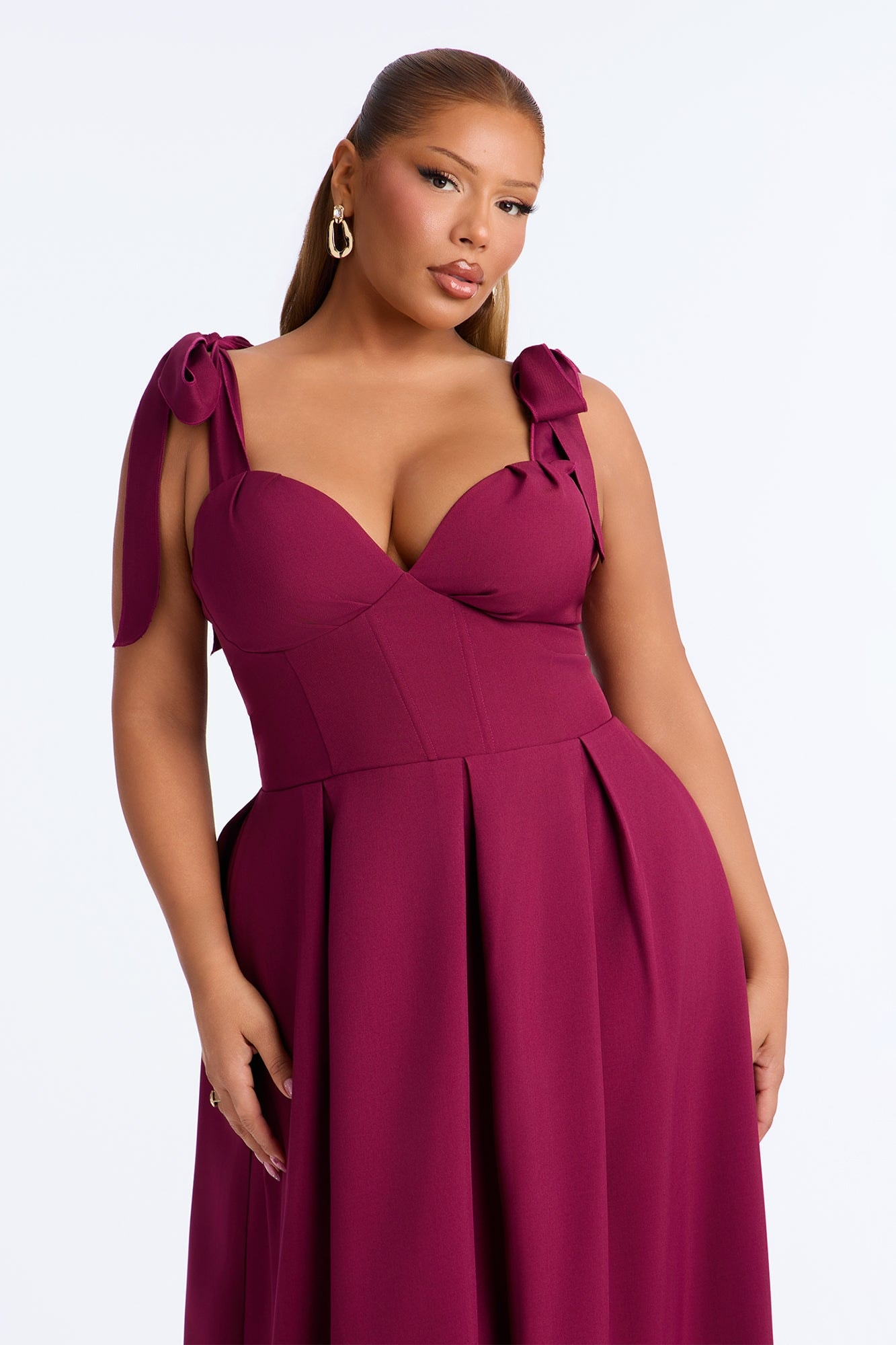 Isabelle Contrast Maxi Dress - Plum alternate