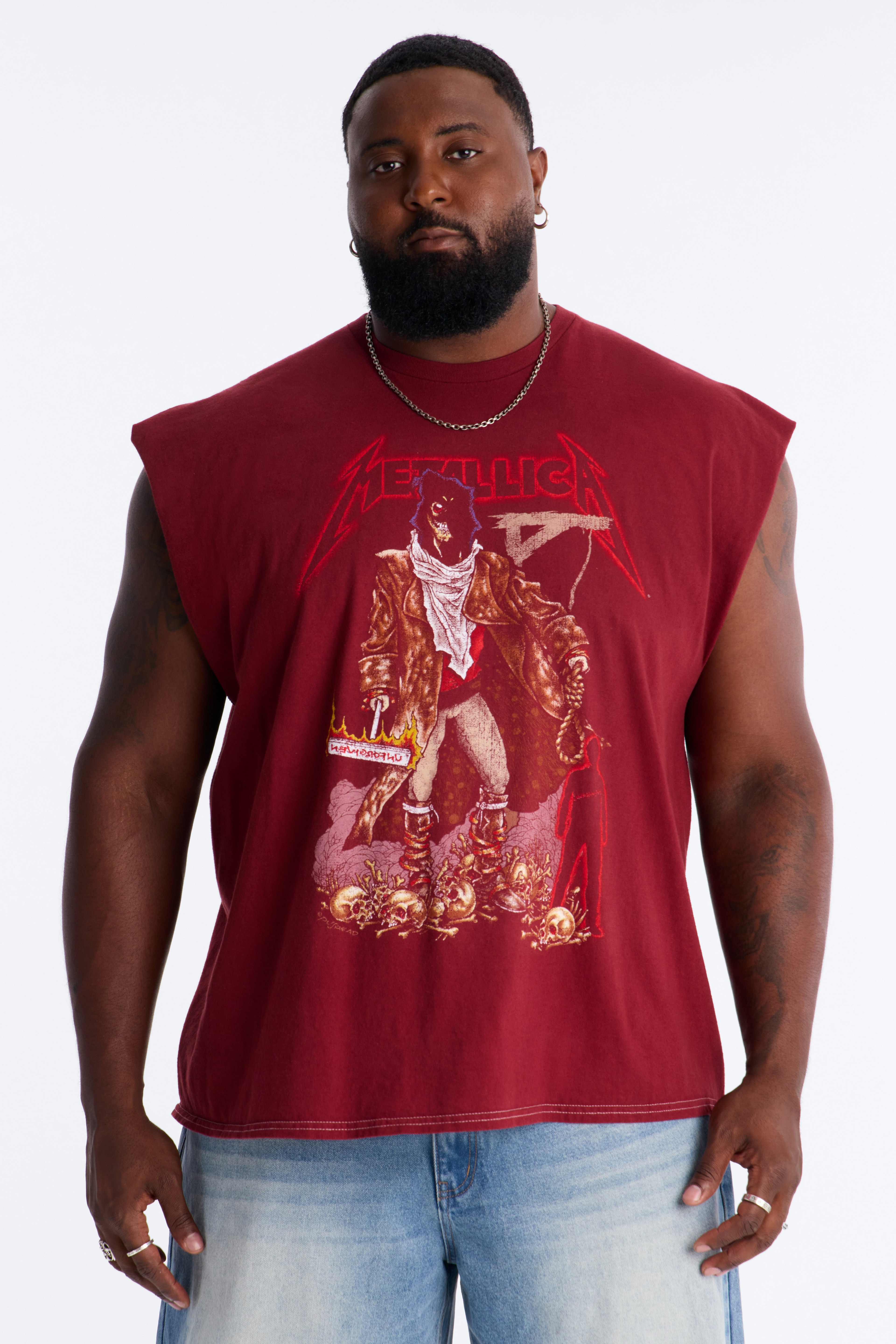 Metallica Unforgiven Executioner Vintage Muscle Tee - Red image 1