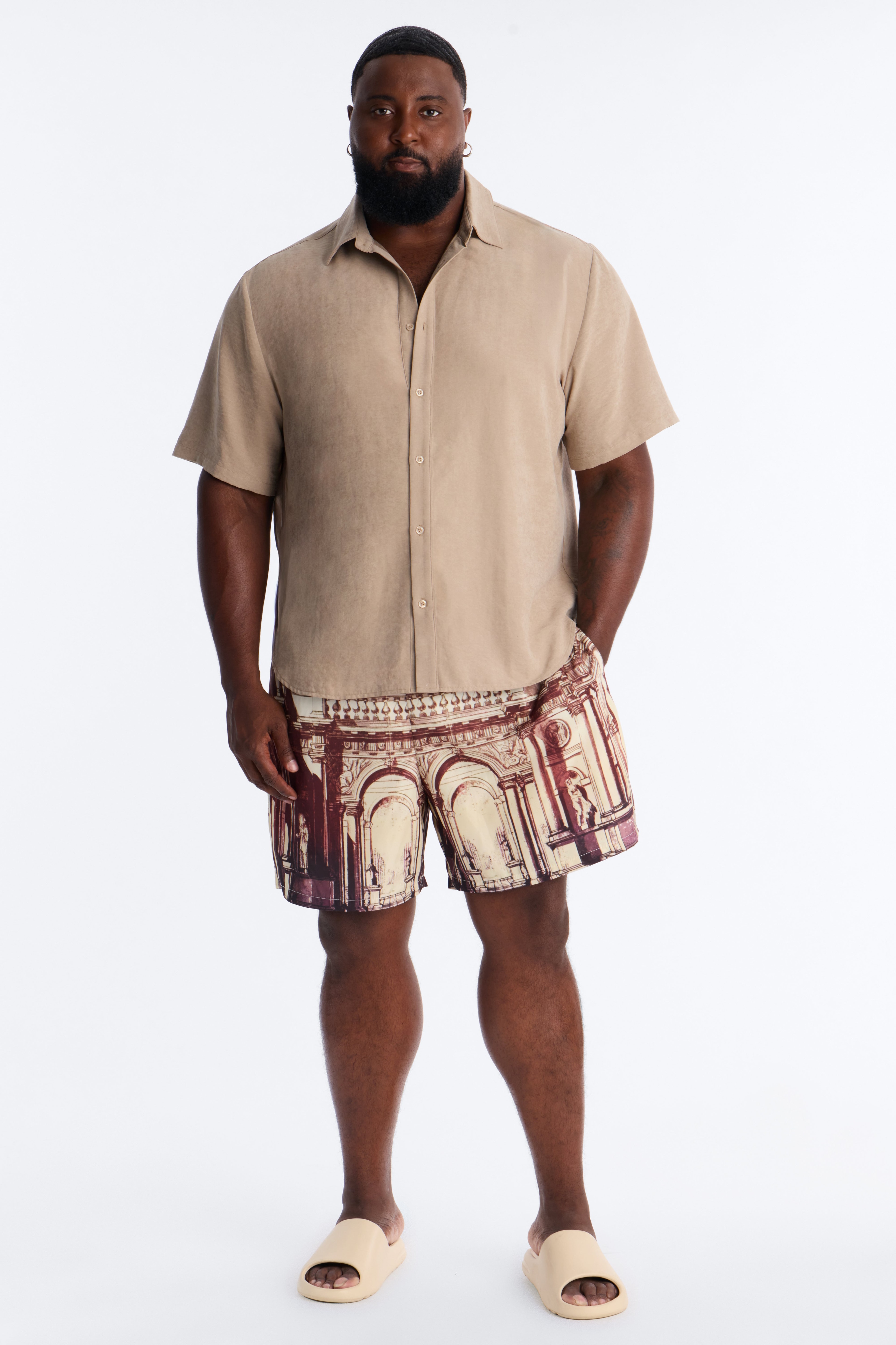 Olympus Arches Swim Trunk 7″ - Tan image 1