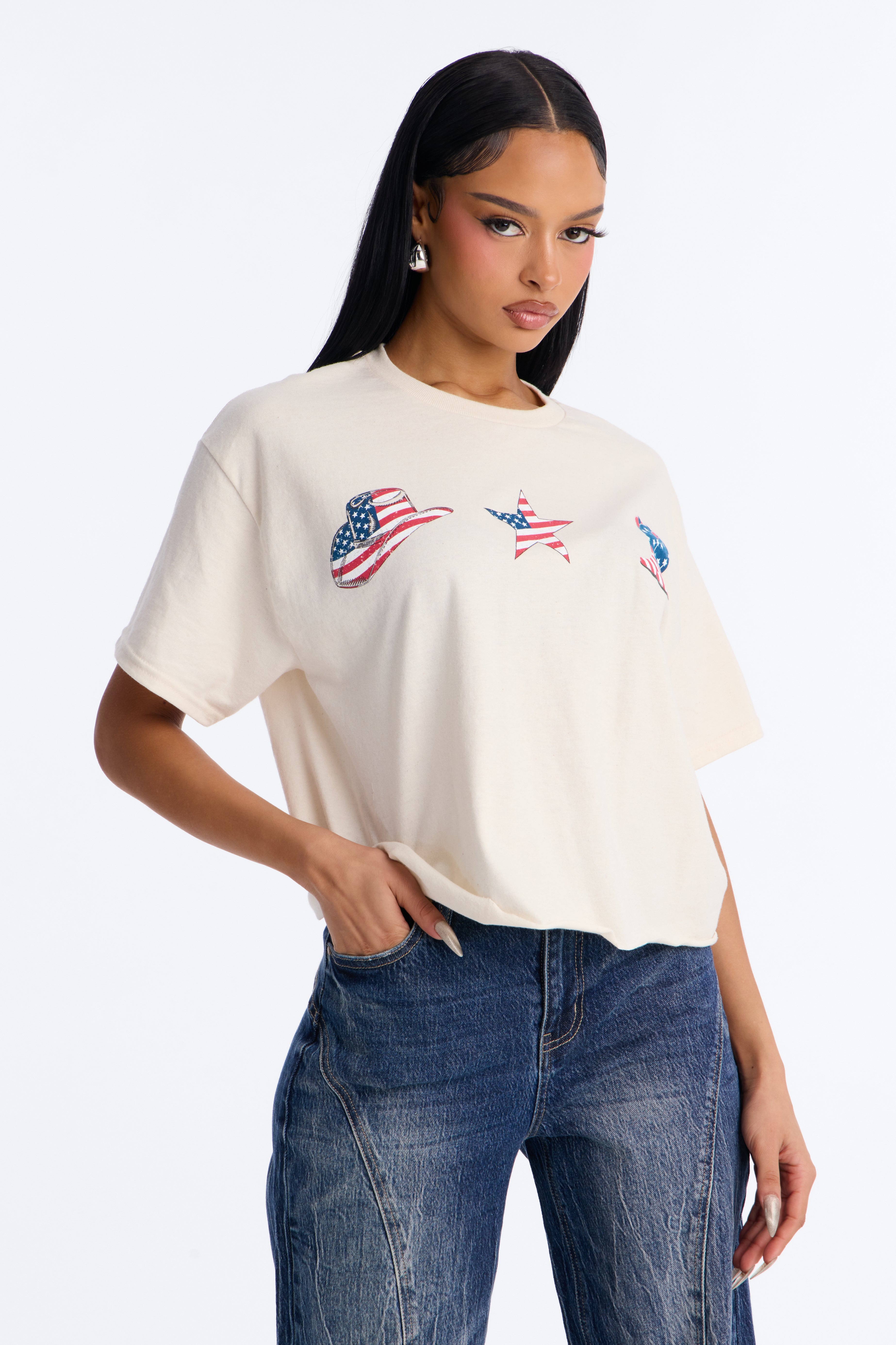 All American Western Tee - Off White image 1