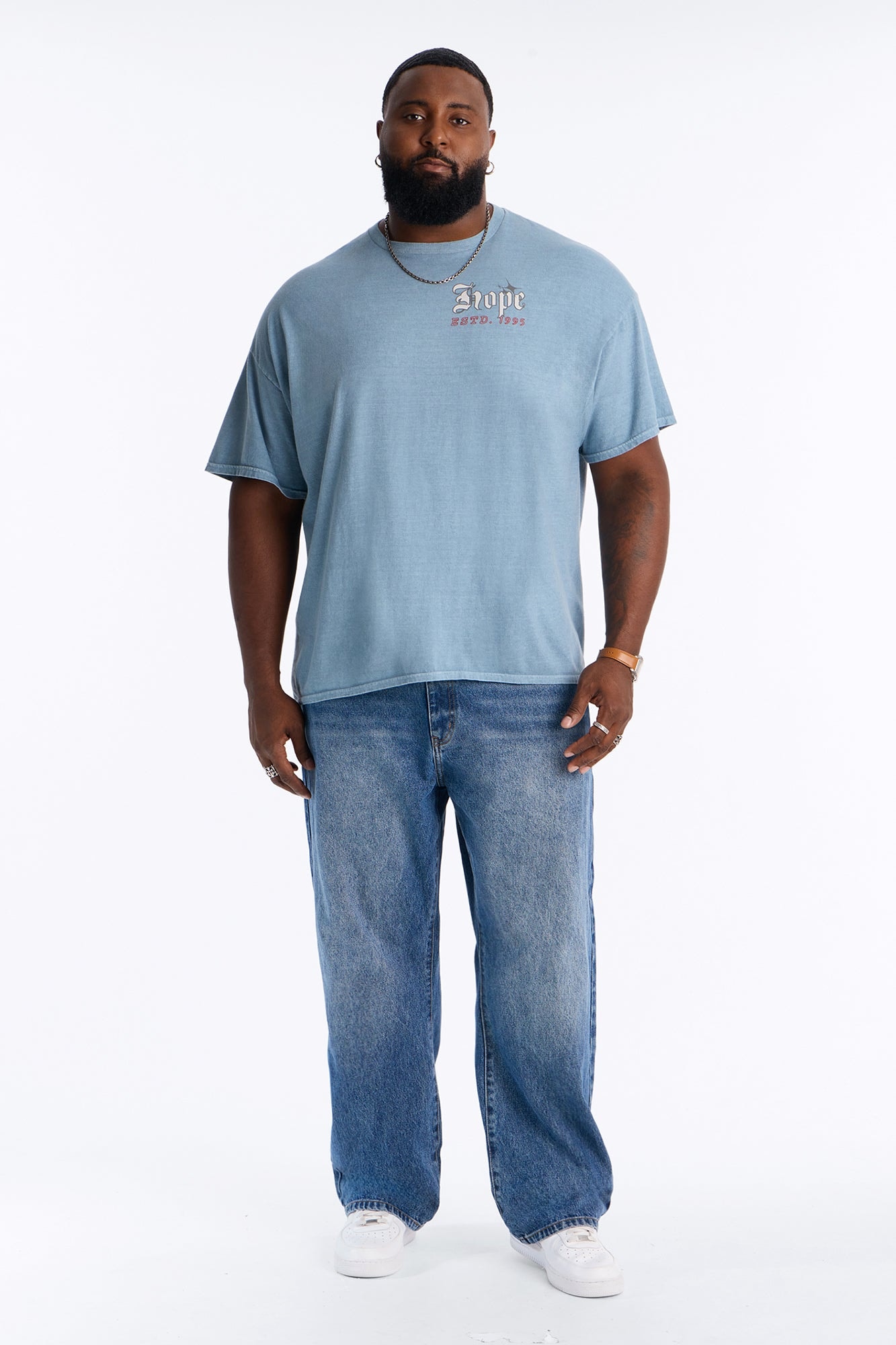 Hope Established Vintage Oversized Short Sleeve Tee - Indigo alternate