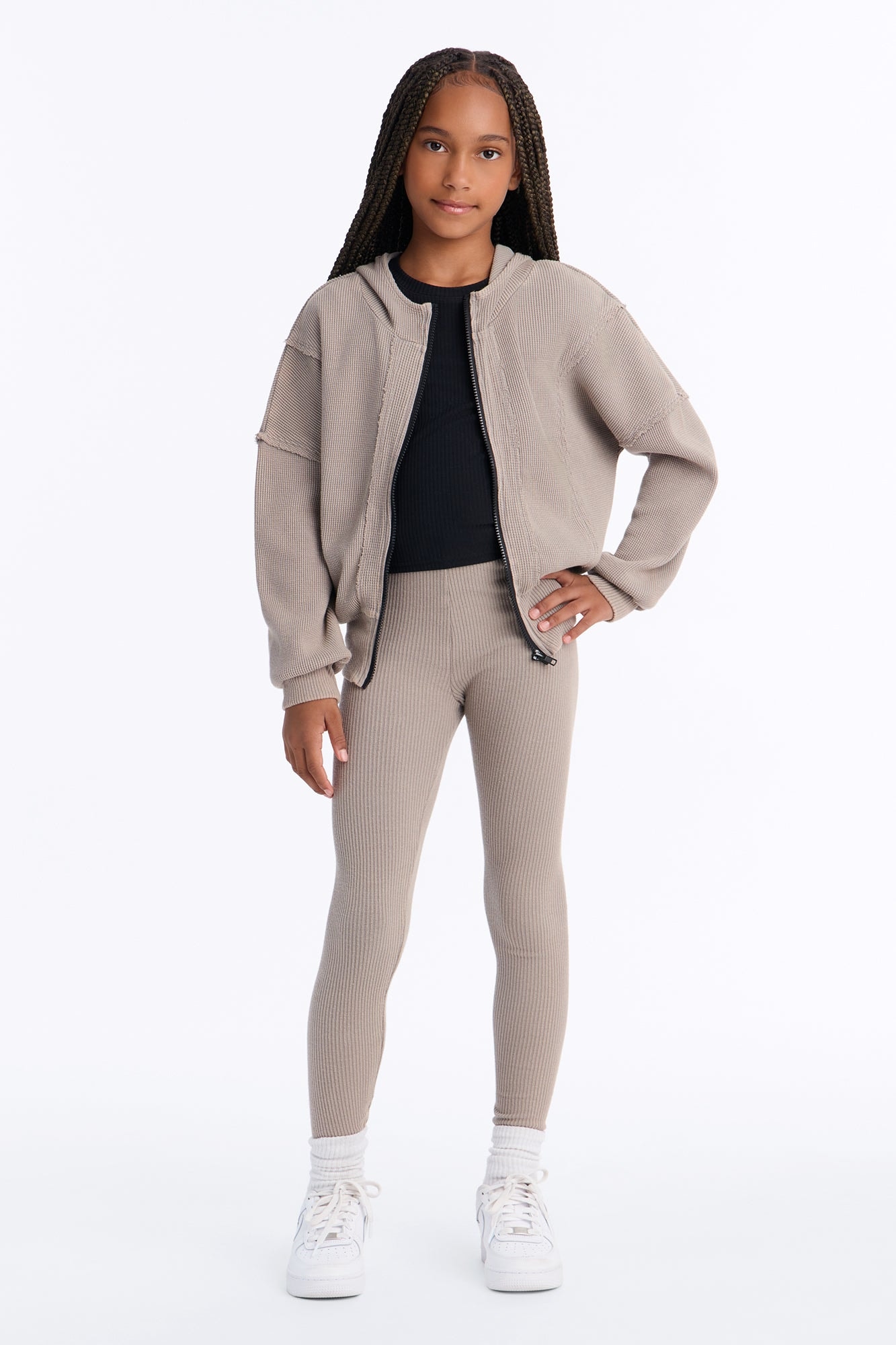 Mini Gigi Washed Legging Set - Grey image 1