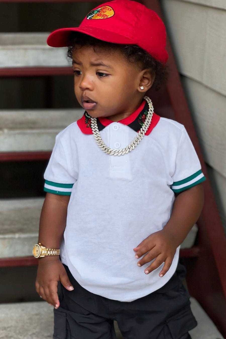 Mini Brandon Short Sleeve Polo Shirt - White image 1