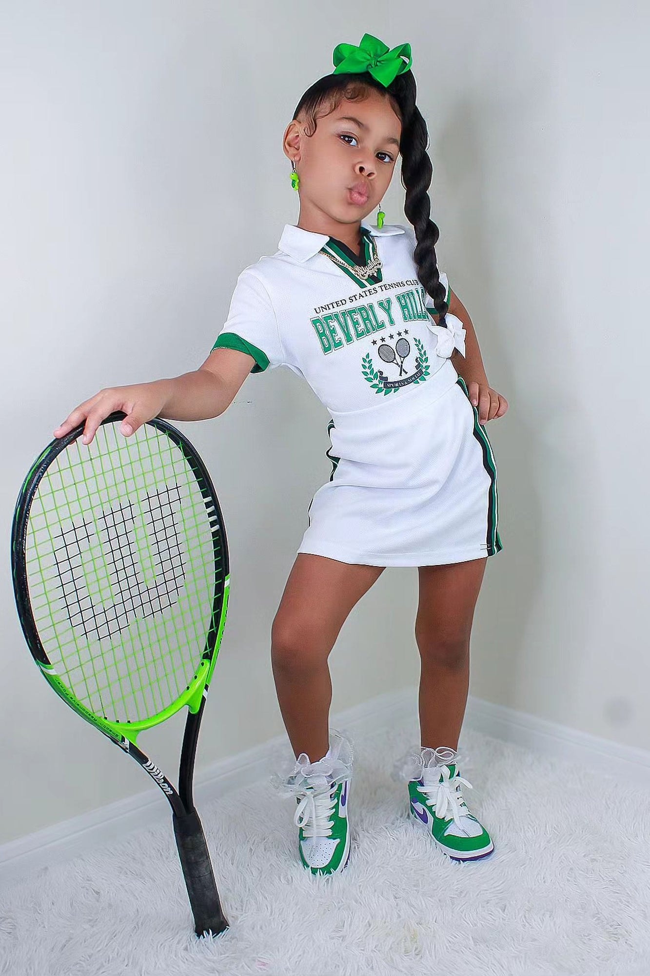 Mini Here To Serve Skirt Set - White/combo image 1