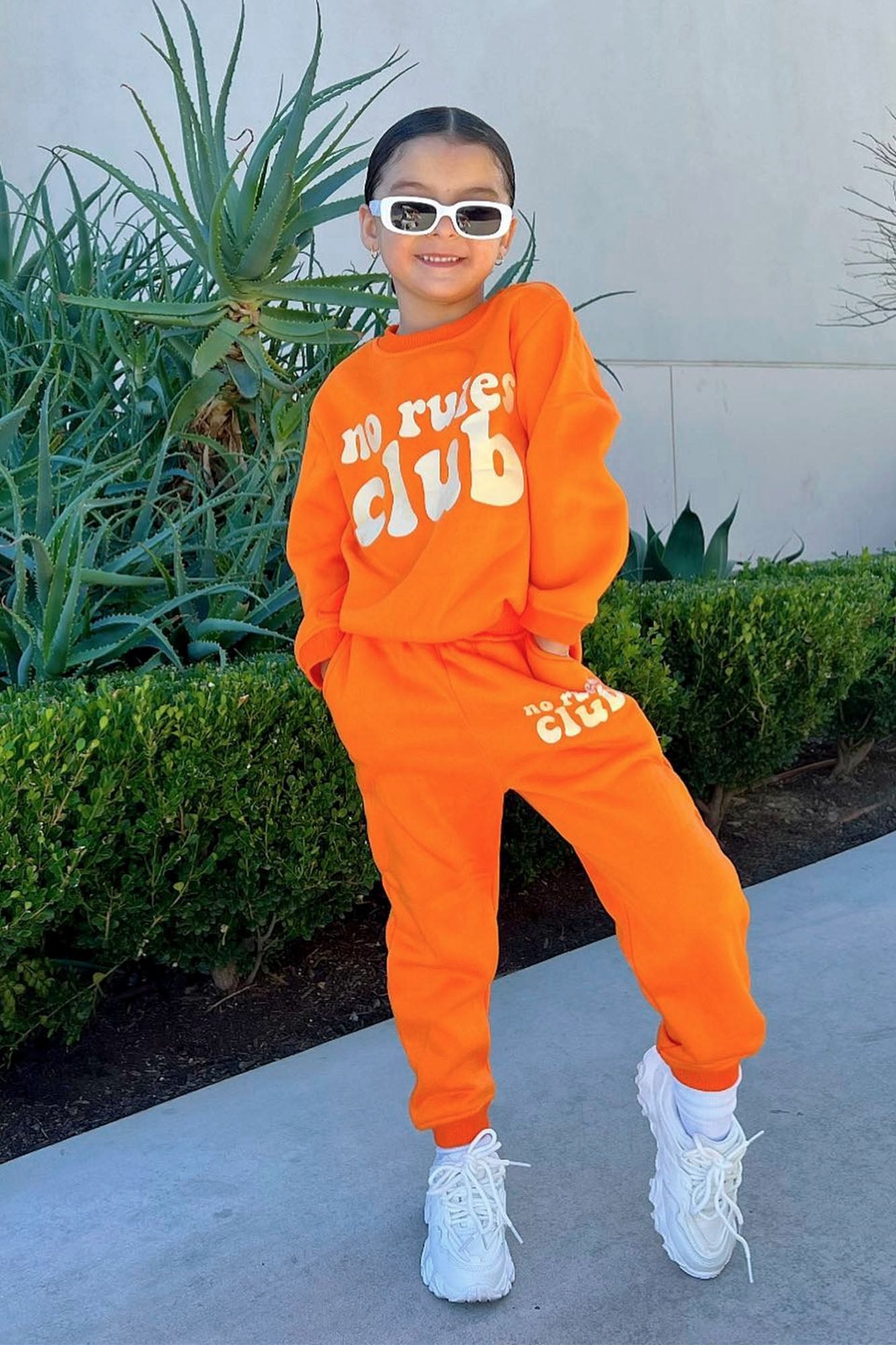 Mini No Rules Club French Terry Jogger Set - Orange image 1