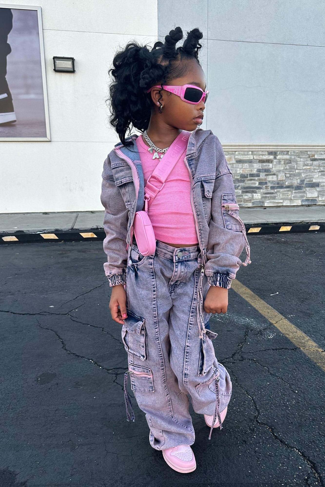 Mini So Different Denim Jacket - Pink image 1