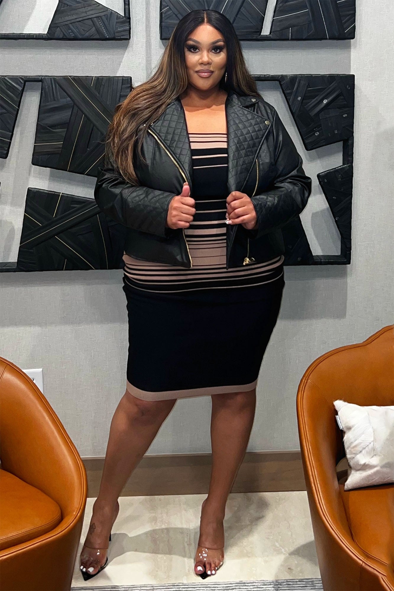 Out For A Ride Vegan Leather Moto Jacket - Black image 1