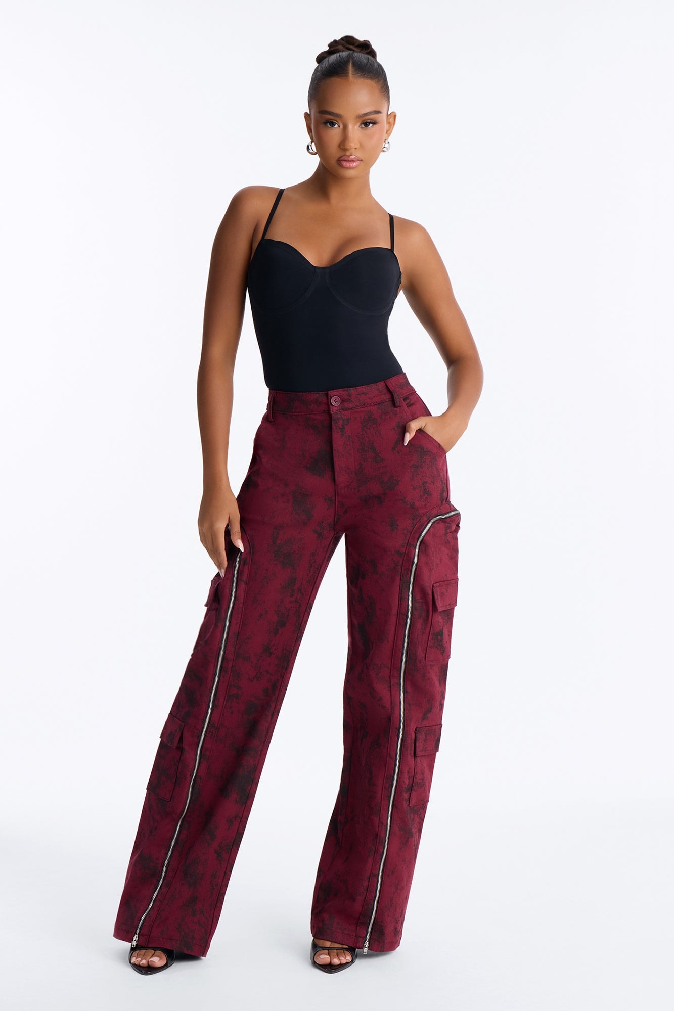 Had You Fooled Mineral Wash Pant - Burgundy image 1