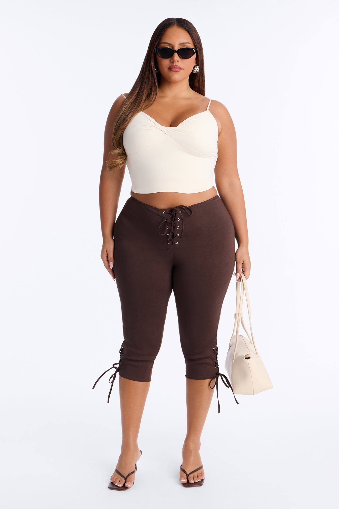 Inara Mid Rise Skinny Capri Pant - Chocolate image 1