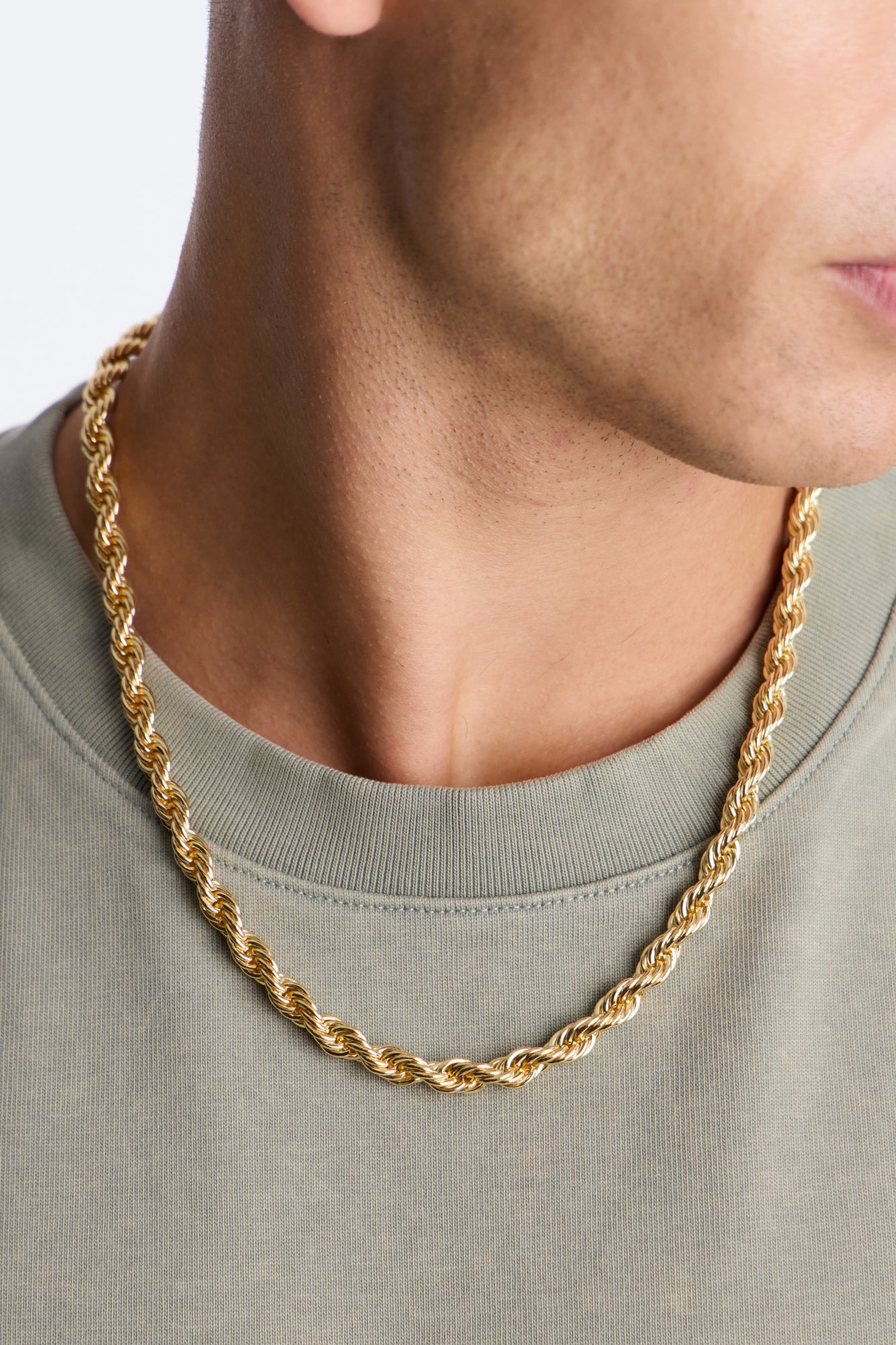 22″ Rope Chain 7 MM Necklace - Gold alternate
