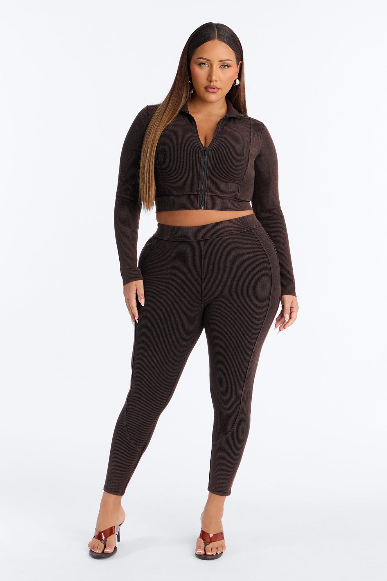 Janessa Washed Snatched Pant Set - Black Wash image 1