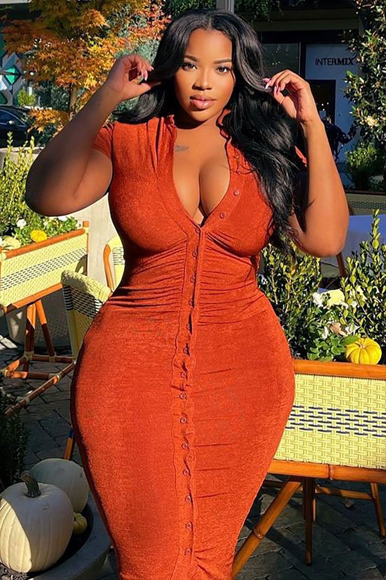 Silky Smooth Slinky Maxi Dress - Rust image 1