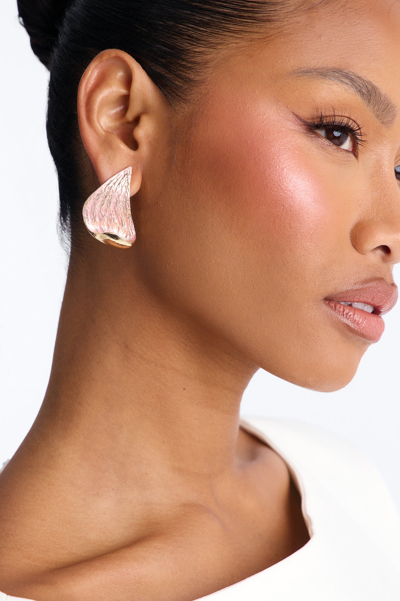 Thank Me Later Drop Earrings - Gold/Pink image 1