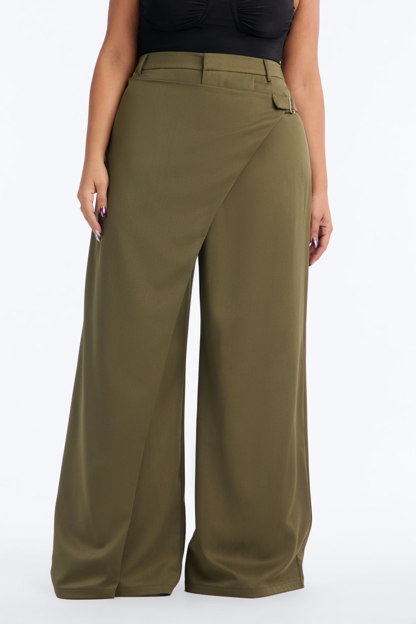 Tailored Touch Wrap Front Trouser 33″ - Olive alternate