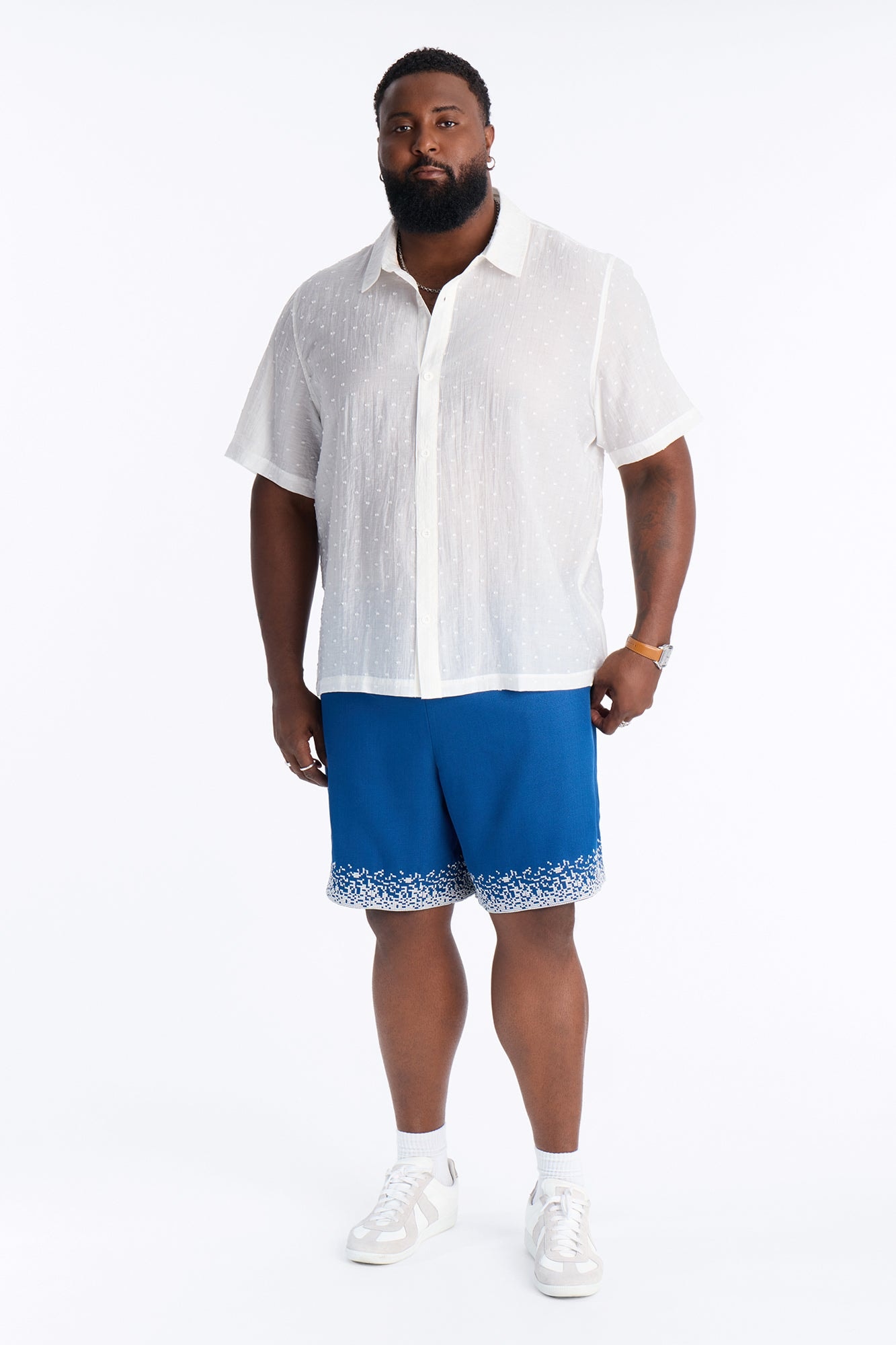 Relaxed Cascade Embroidered Short - Navy/combo image 1