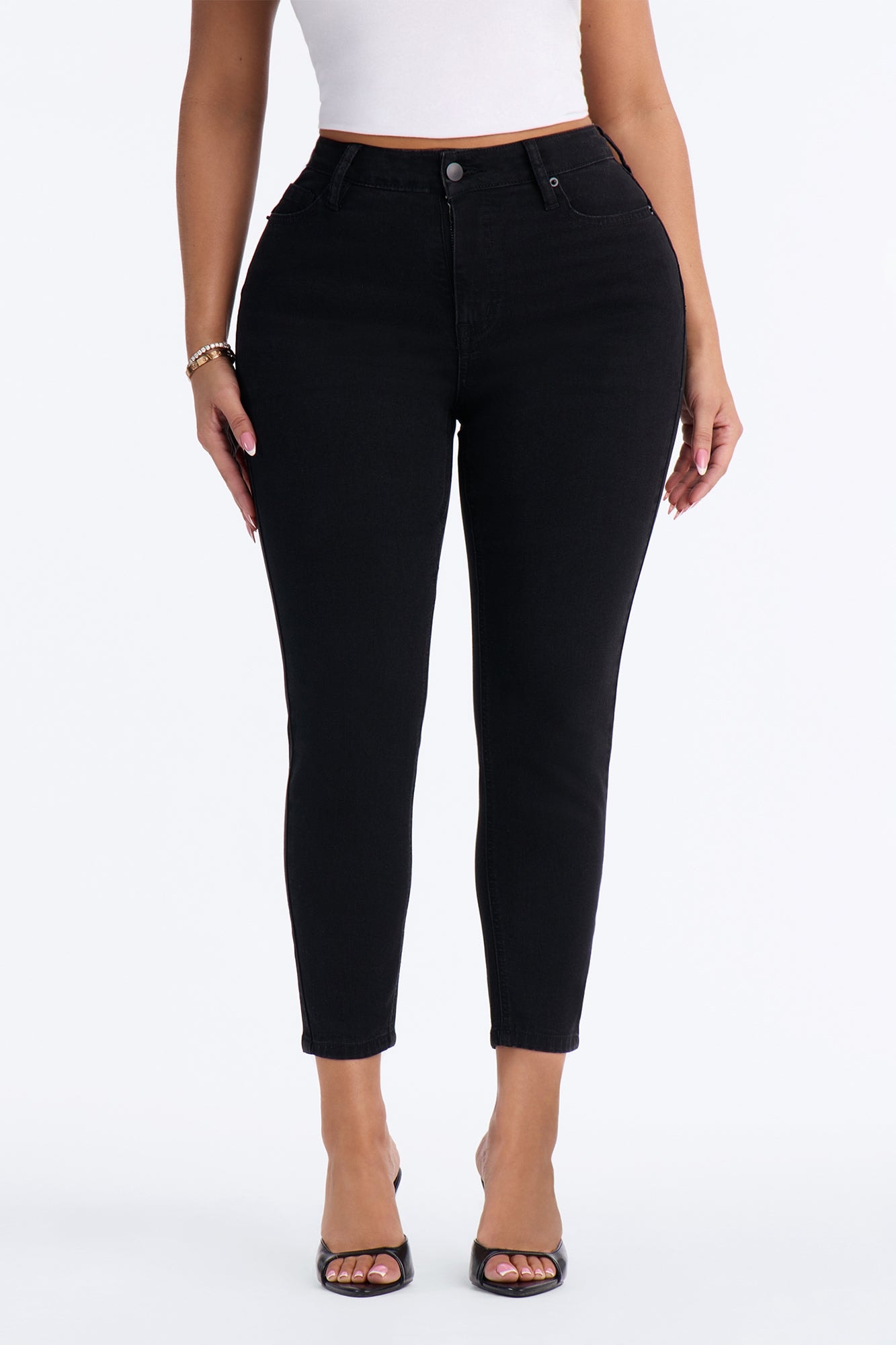 Petite Vibe Check Curvy Stretch Skinny Jeans - Black alternate