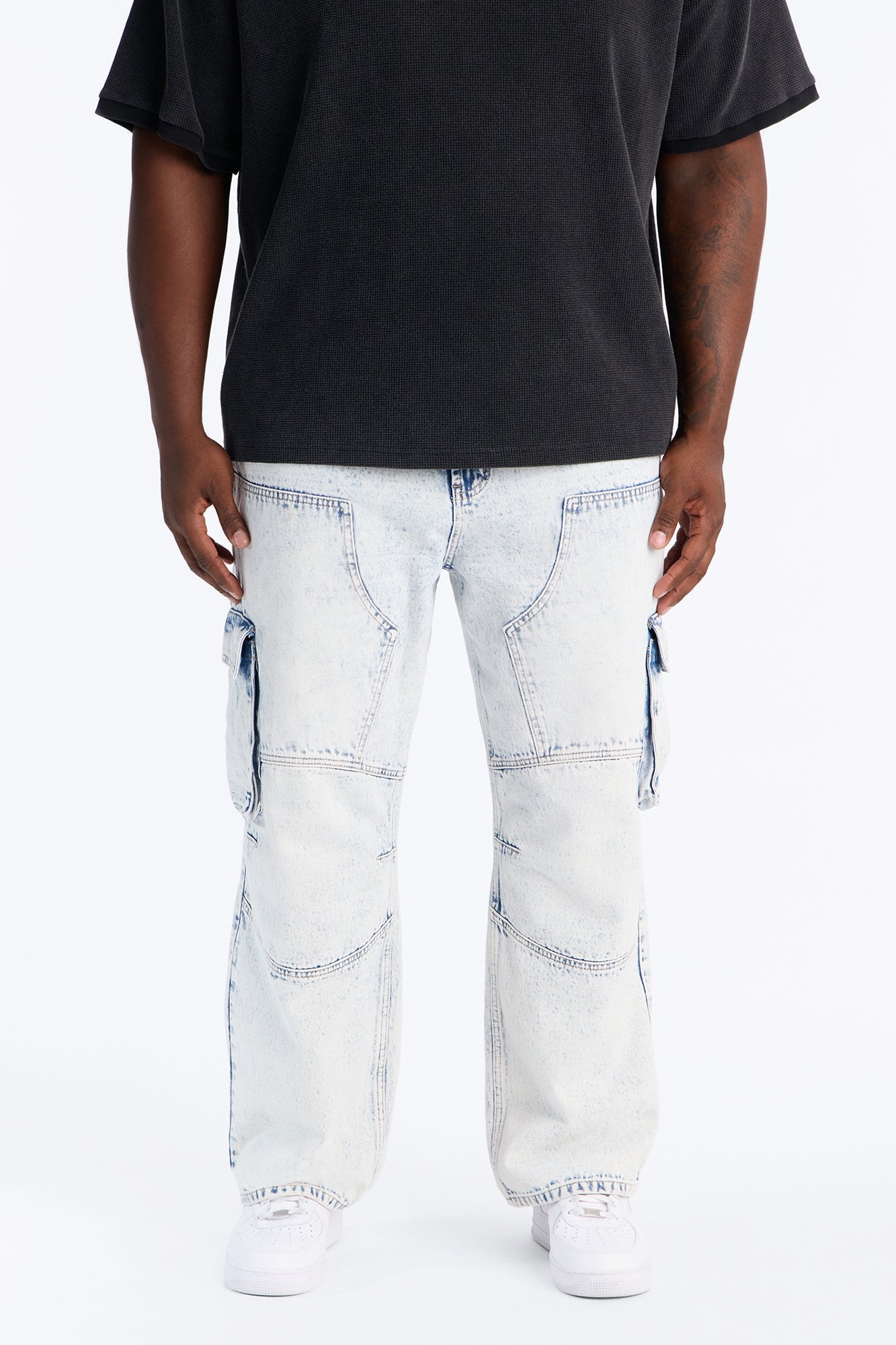 Micah Baggy Moto Jeans - Light Wash image 1