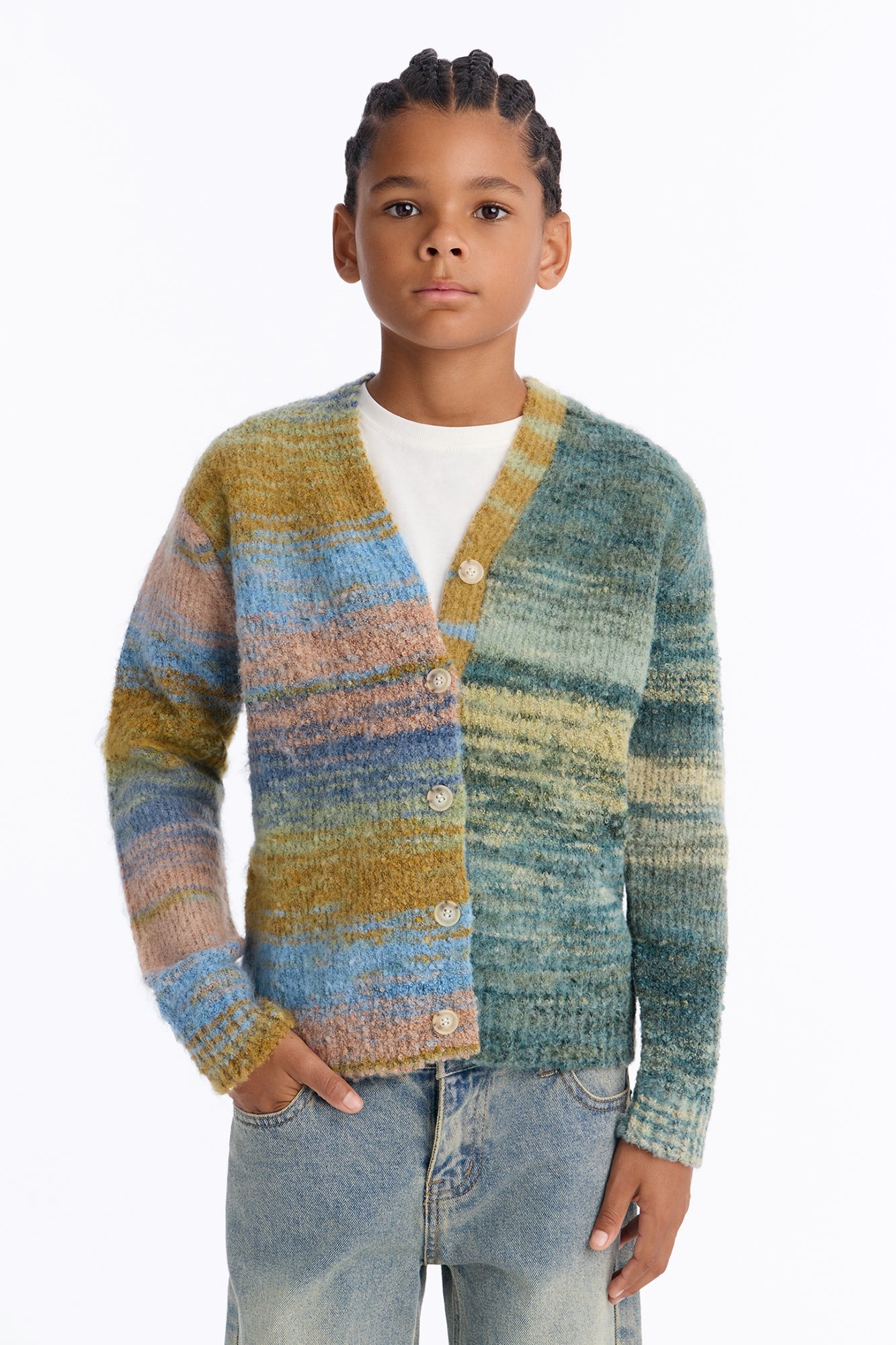 Mini Cameroonian Textured Cardigan - Multi Color image 1