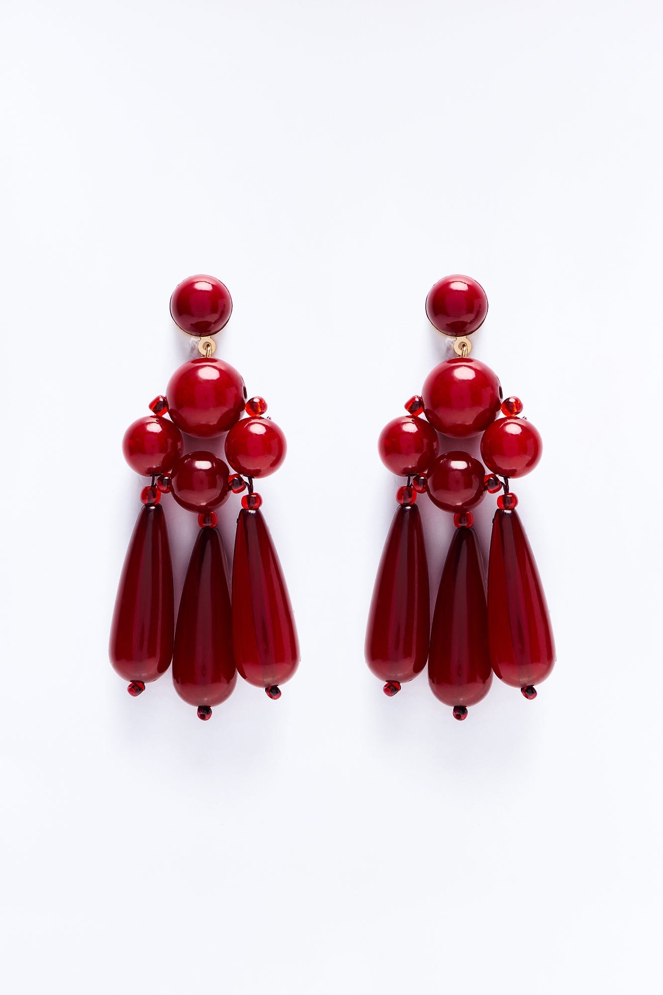Resort Weekend Drop Earrings - Burgundy image 1
