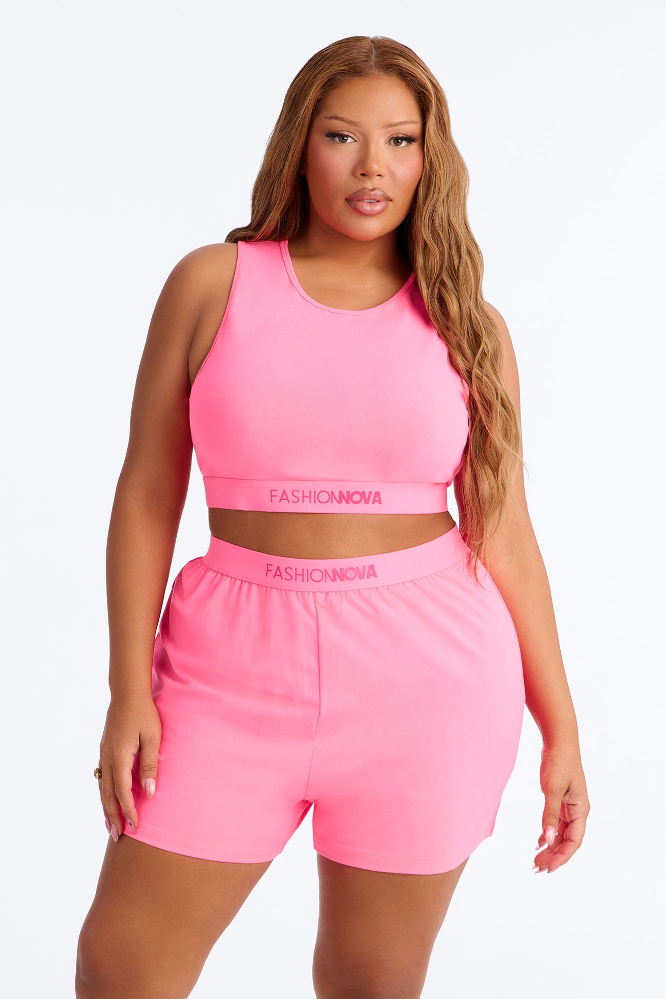 FN Mood High Neck Cotton Bra - Hot Pink image 1