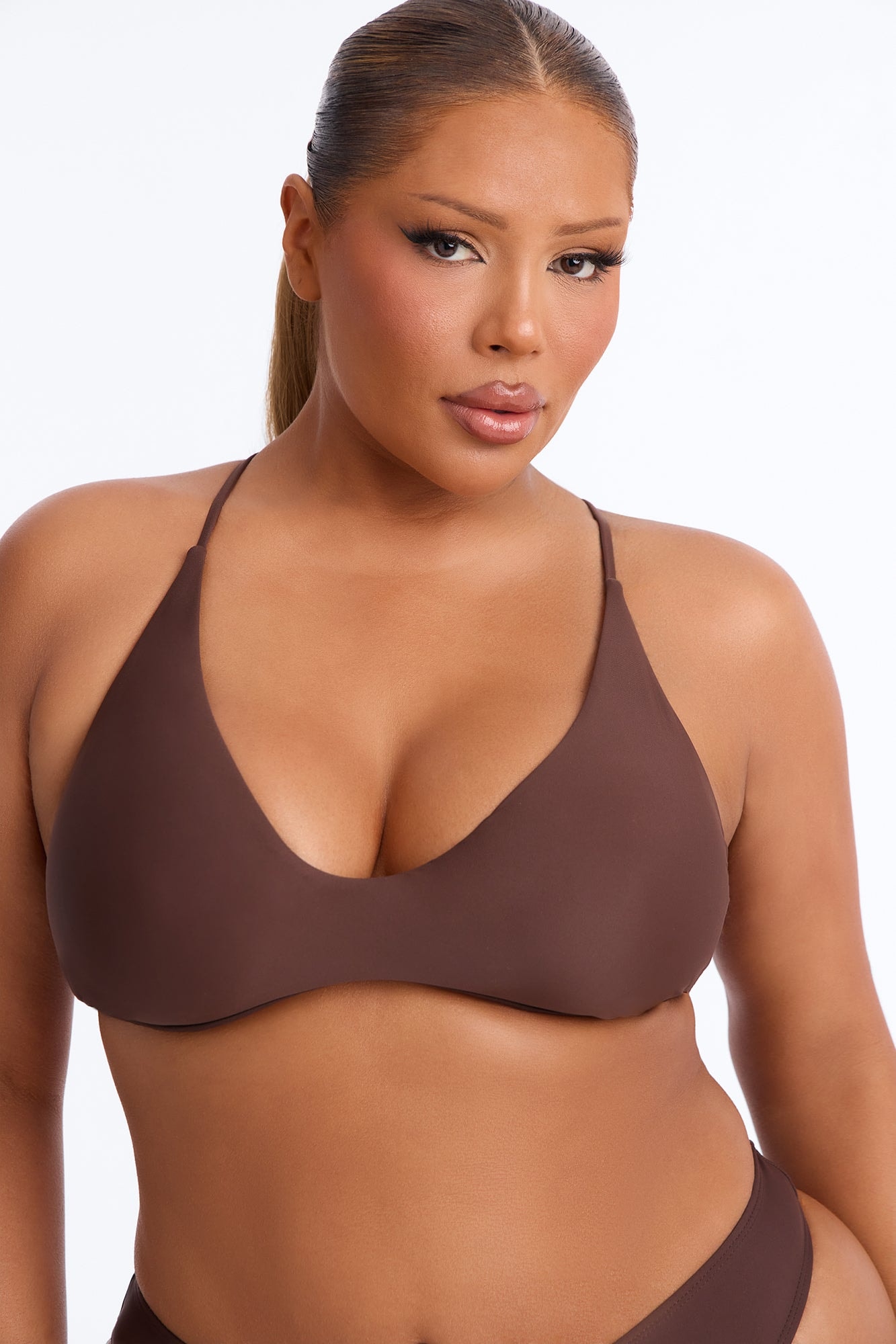Maui Mix And Match Scoop Bralette Bikini Top - Chocolate alternate