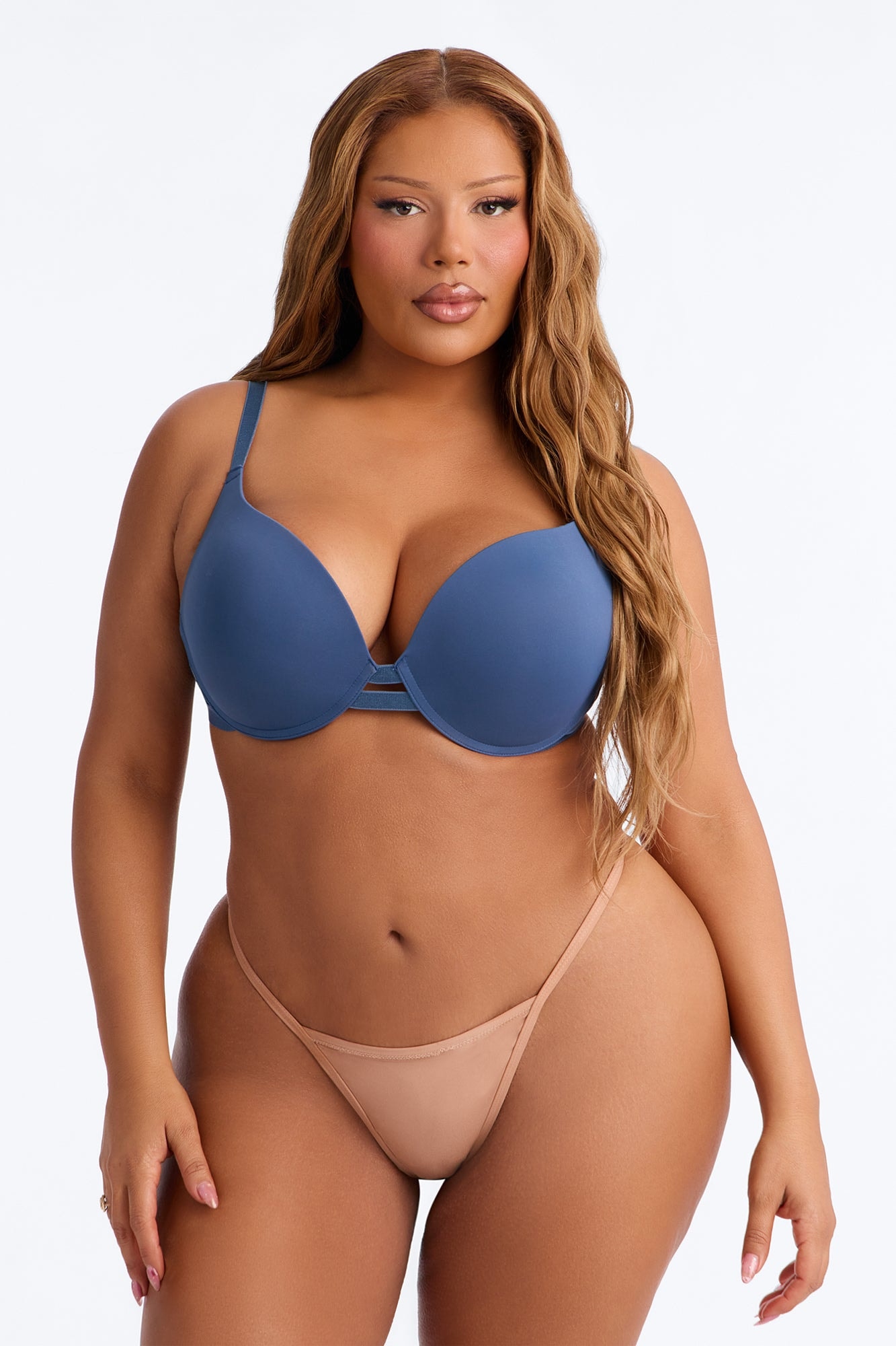 Dress Microfiber Extreme Push Up Bra - Slate Blue alternate