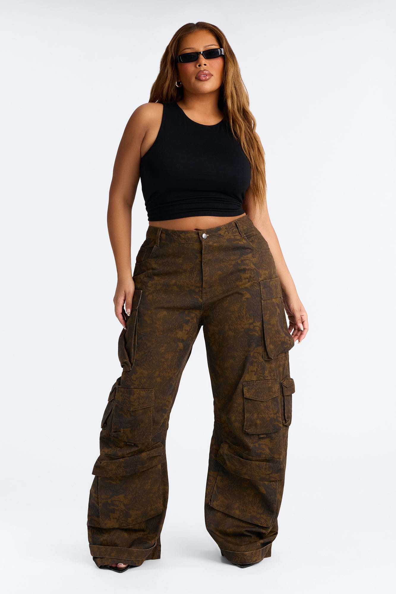 Reservoir Animal Print Utility Pant - Brown/combo image 1