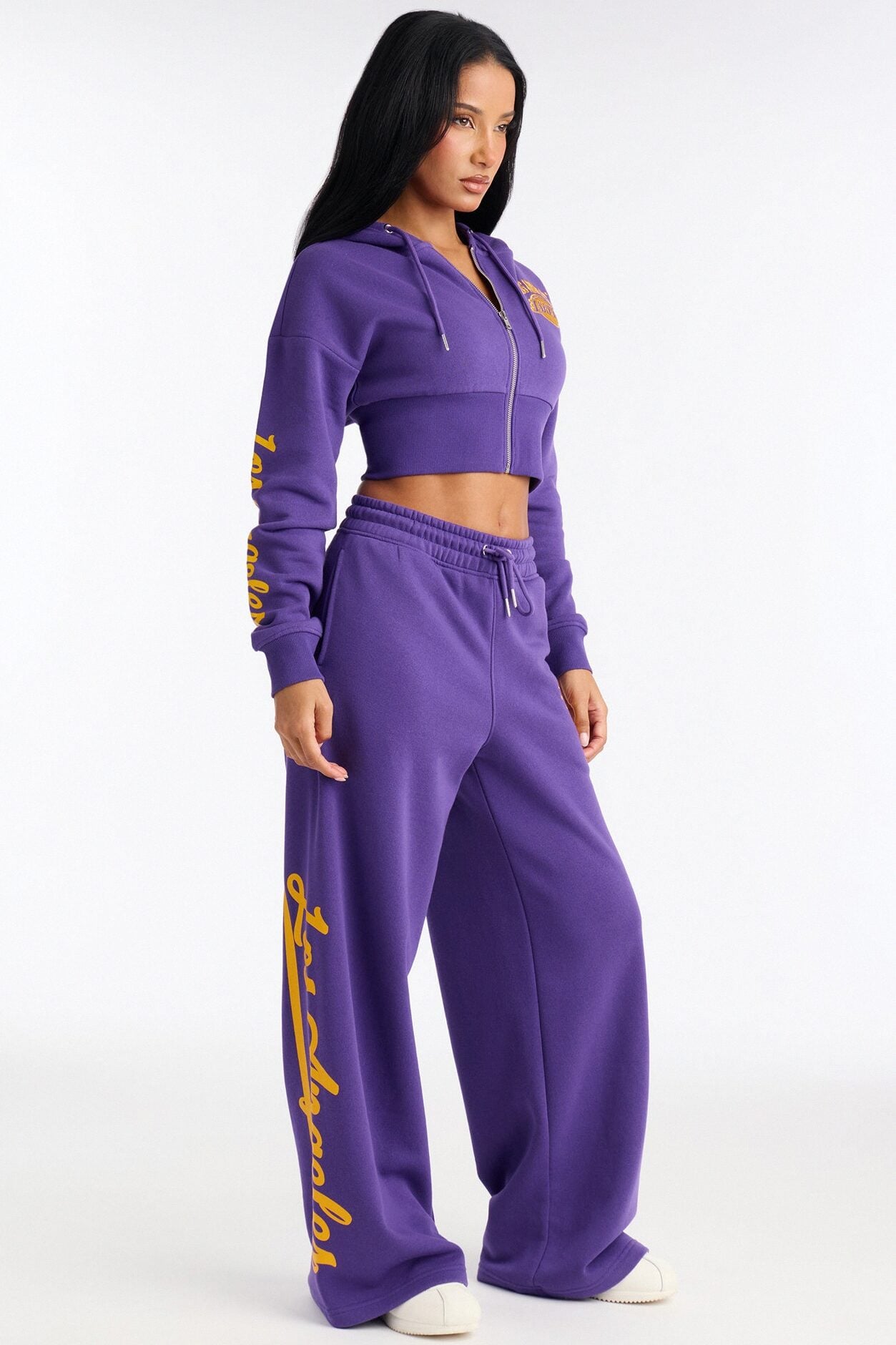 NBA LA Lakers Fleece Wide Leg Pants - Purple image 1