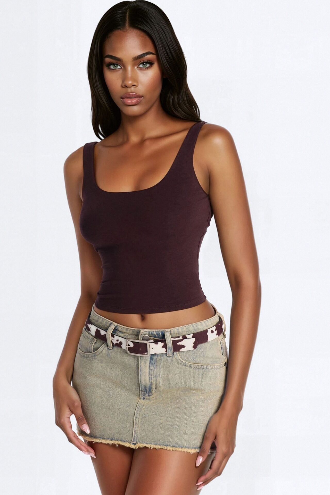Denise Double Lined Tank - Brown image 1