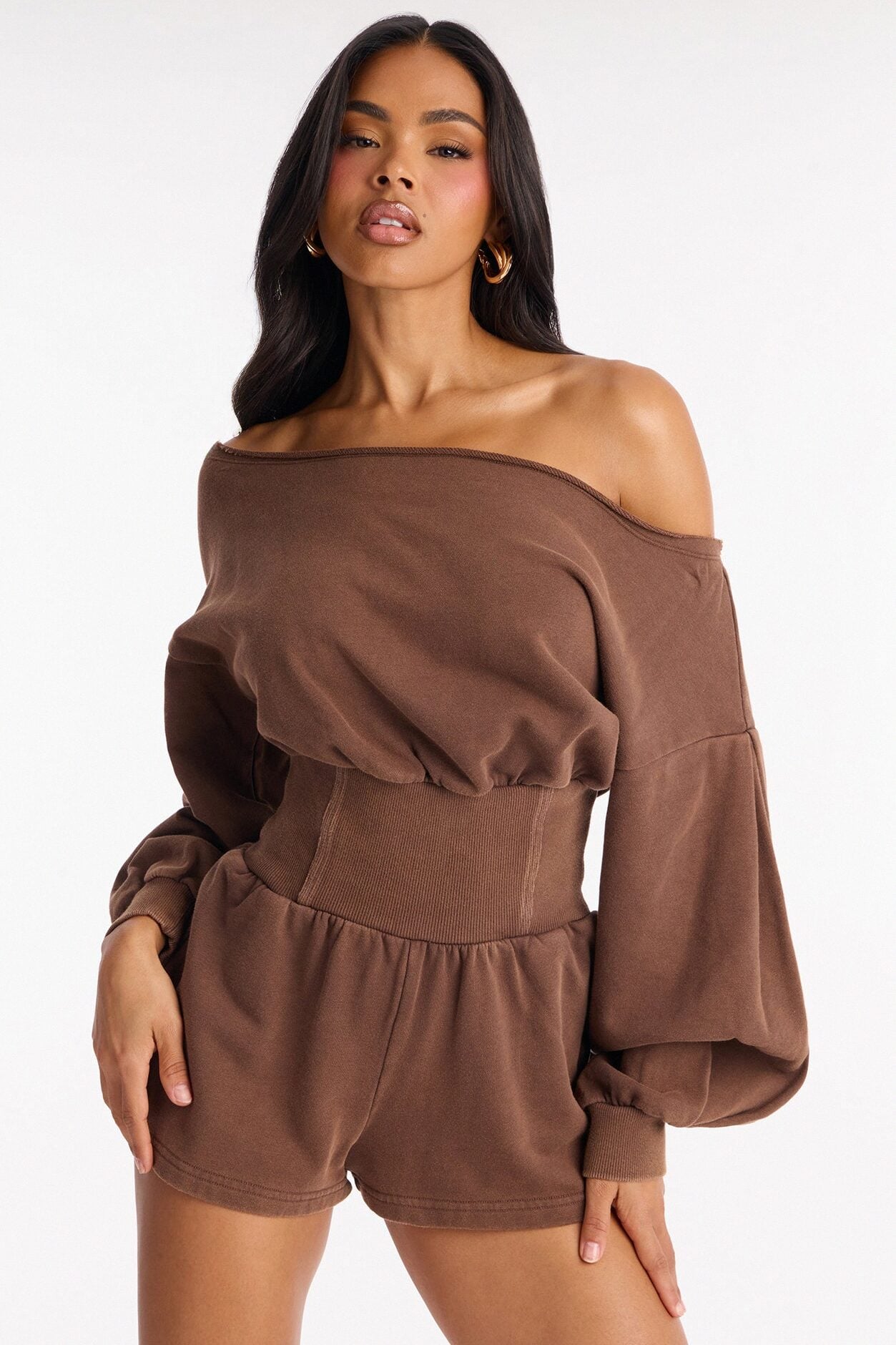 Come Find Me Terry Romper - Chocolate image 1