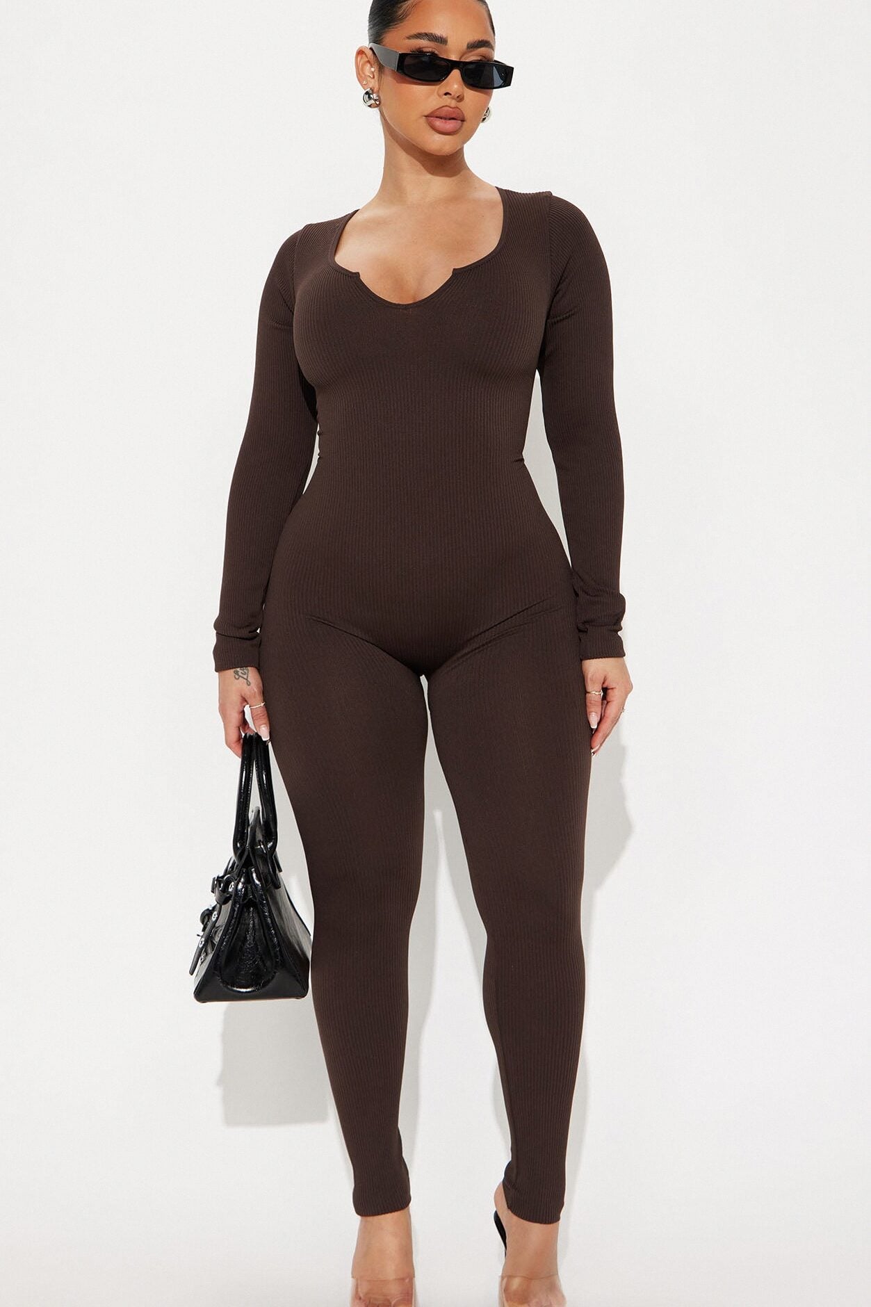 Giada Seamless Jumpsuit - Chocolate image 1