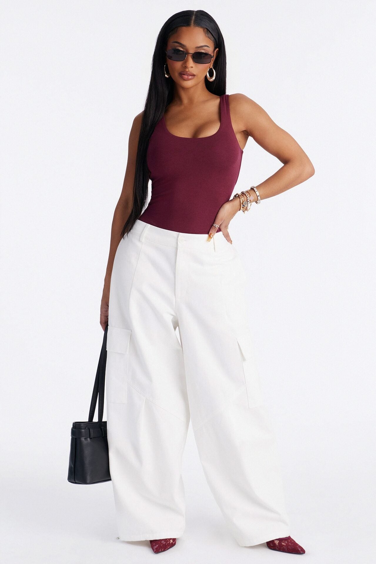 Aerin Mid Rise Cargo Jogger Pant 30″ - Ivory image 1