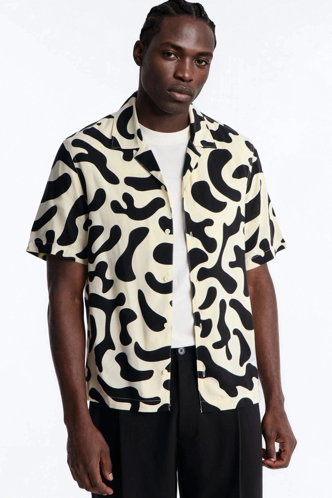 Bold Metric Cuban Shirt - Black image 1