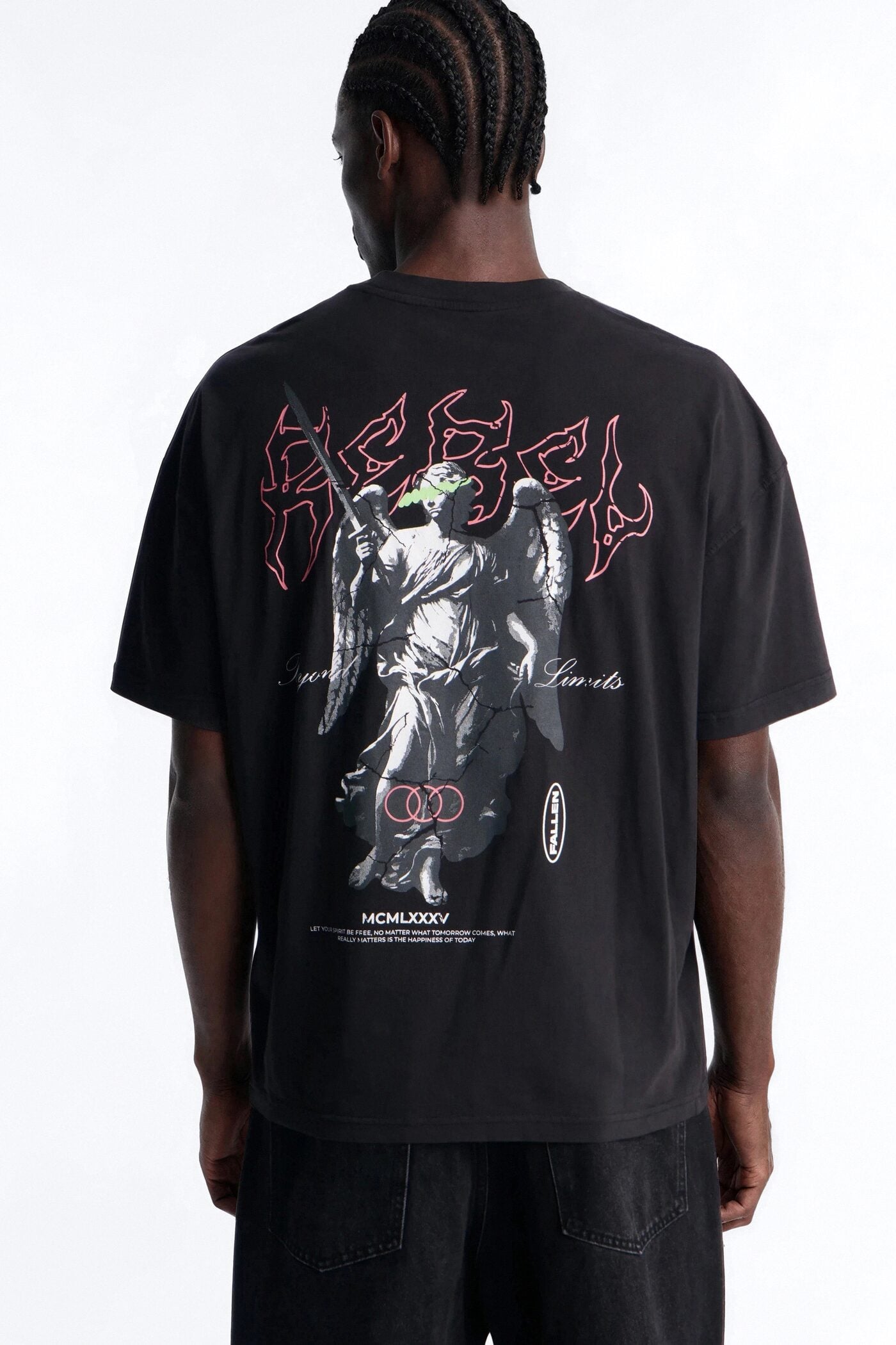 Fallen But Not Lost Oversized Short Sleeve Tee - Black Wash image 1