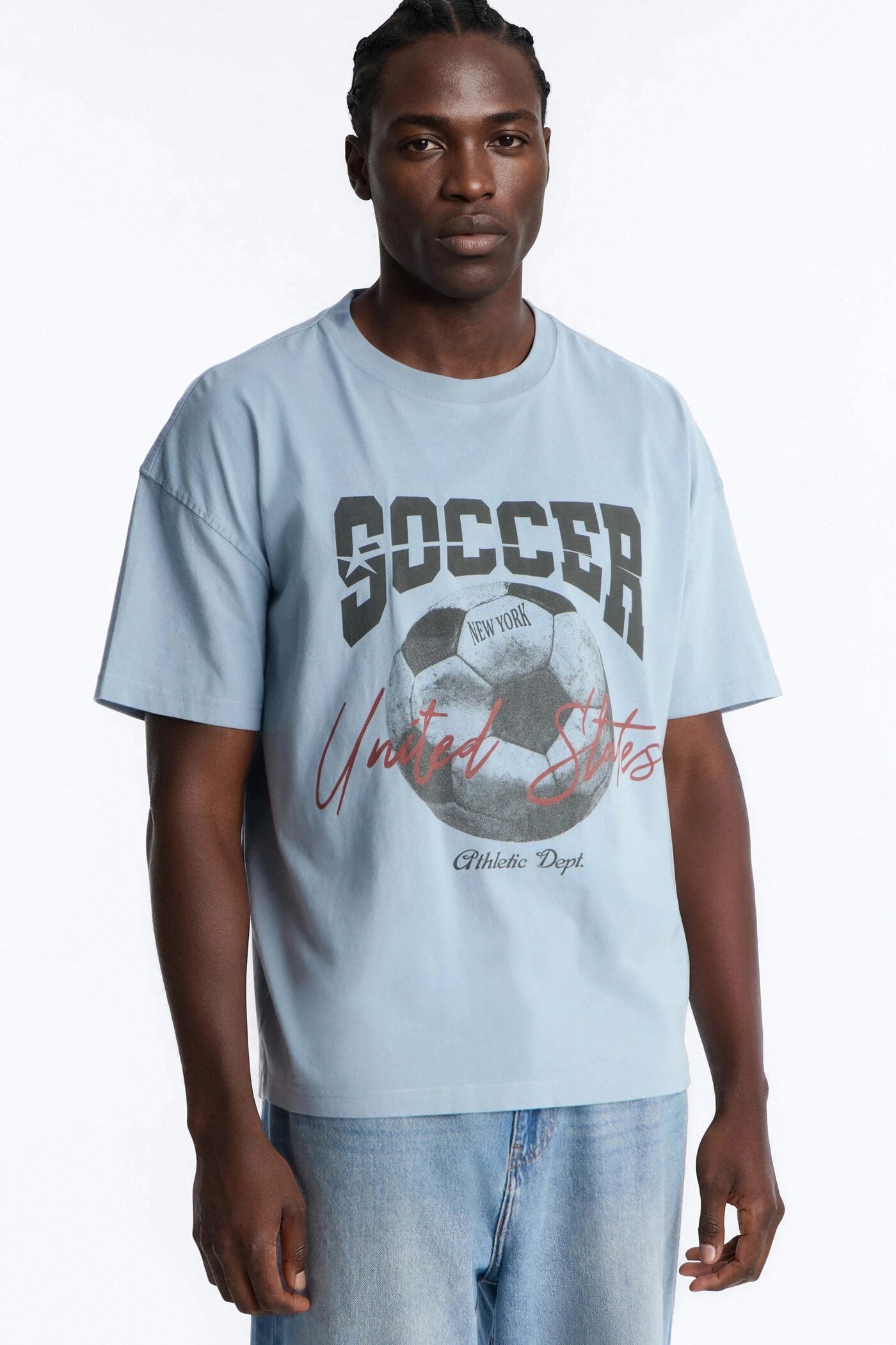 Soccer USA Oversized Short Sleeve Tee - Light Blue image 1