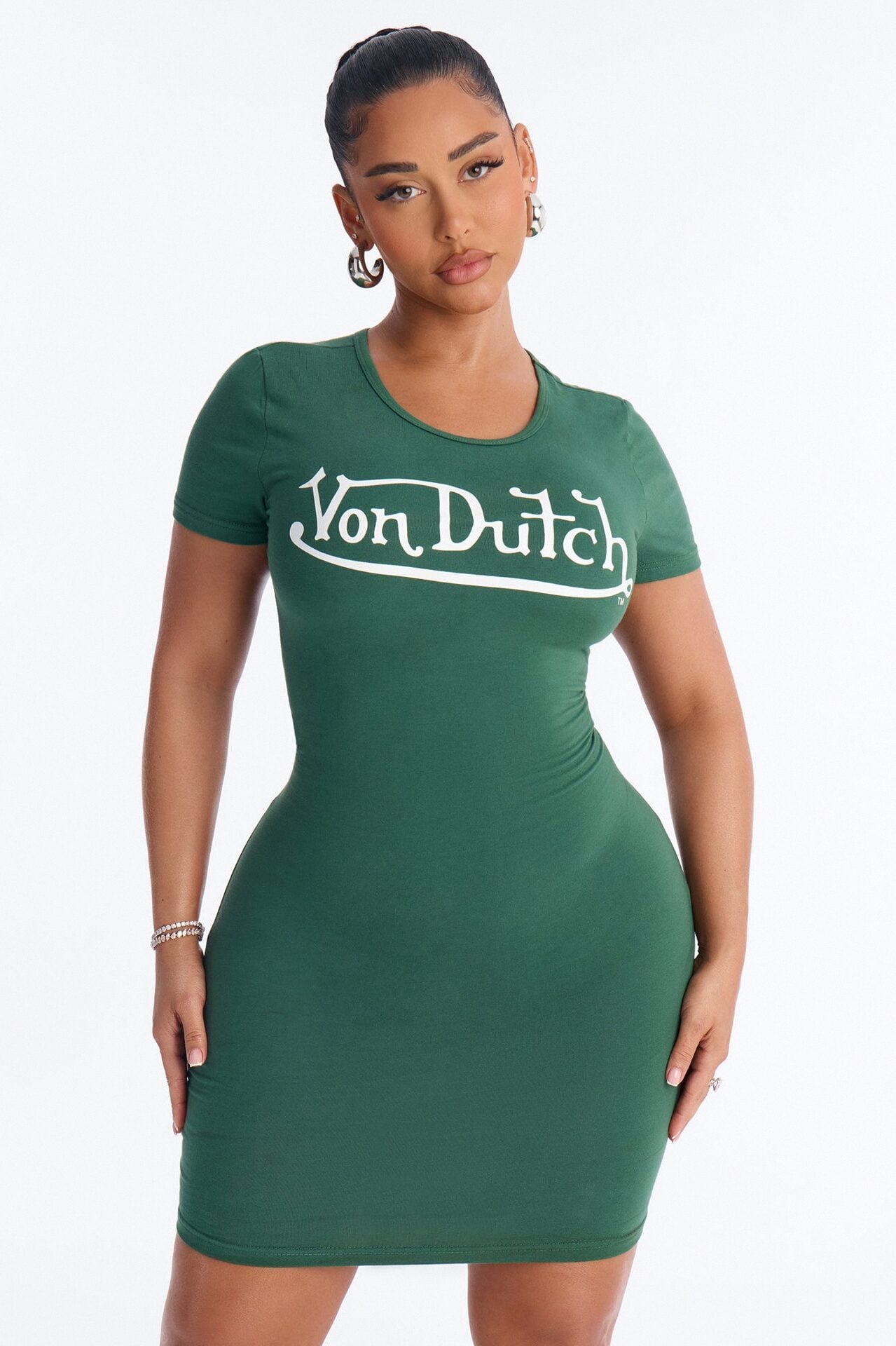 Von Dutch OG T Shirt Mini Dress - Hunter image 1