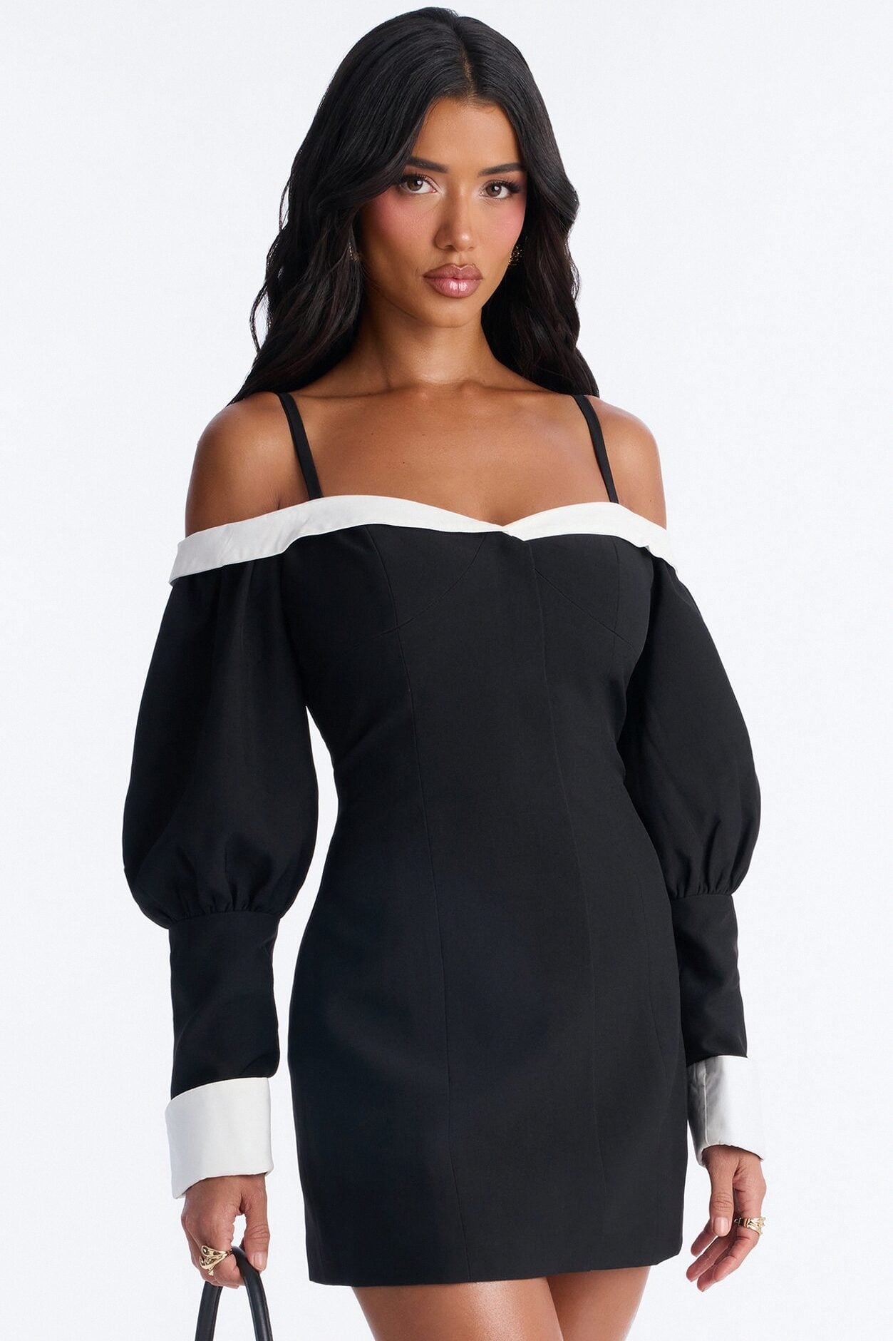 Full Bloom Mini Dress - Black/White image 1