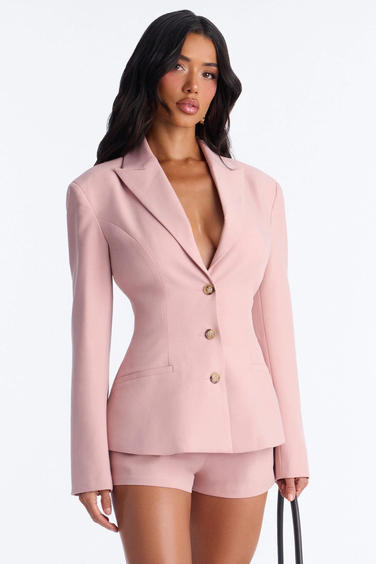 Soft Spoken Blazer Romper - Pink image 1