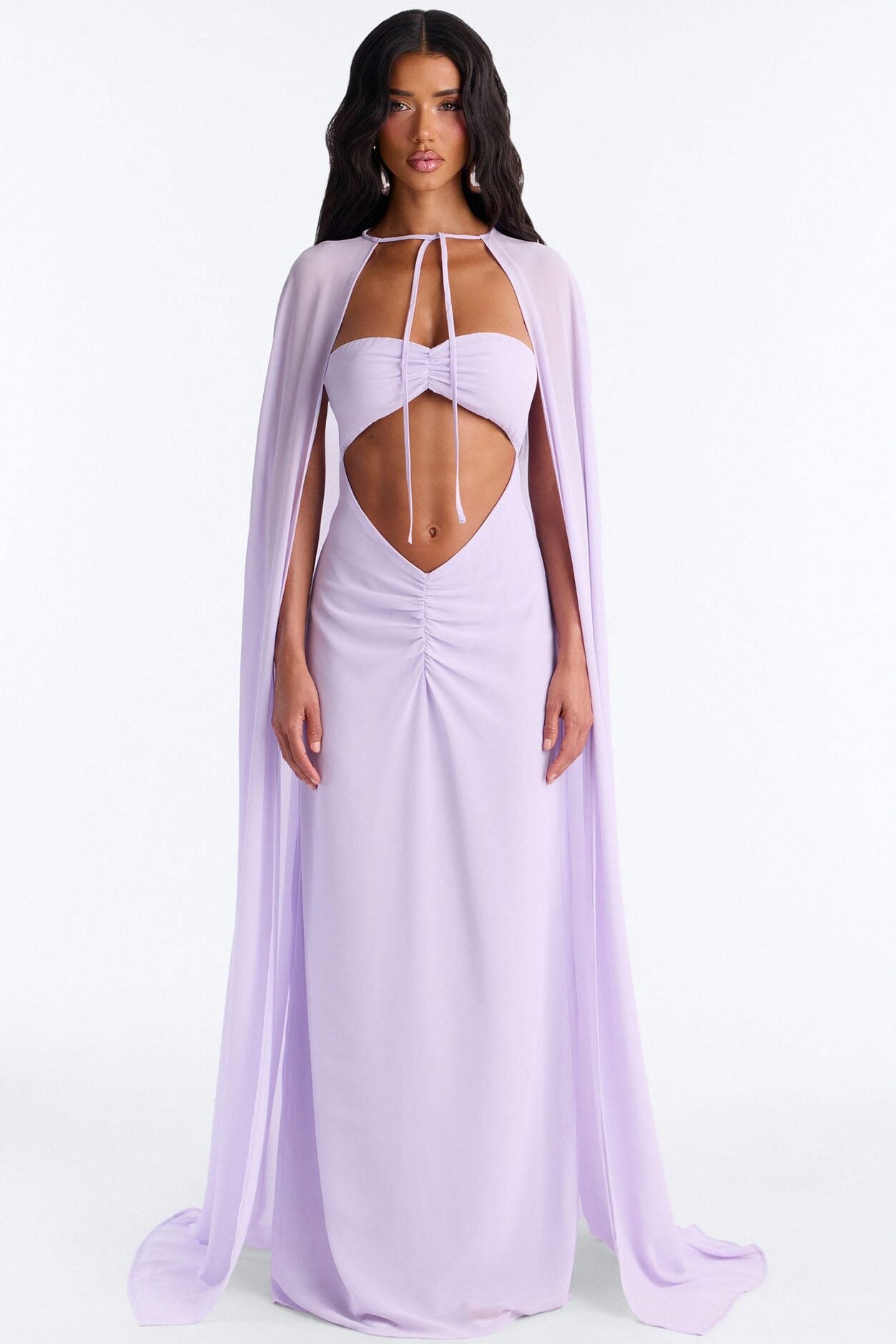 Lavender Mist Cape Maxi Dress - Lavender image 1