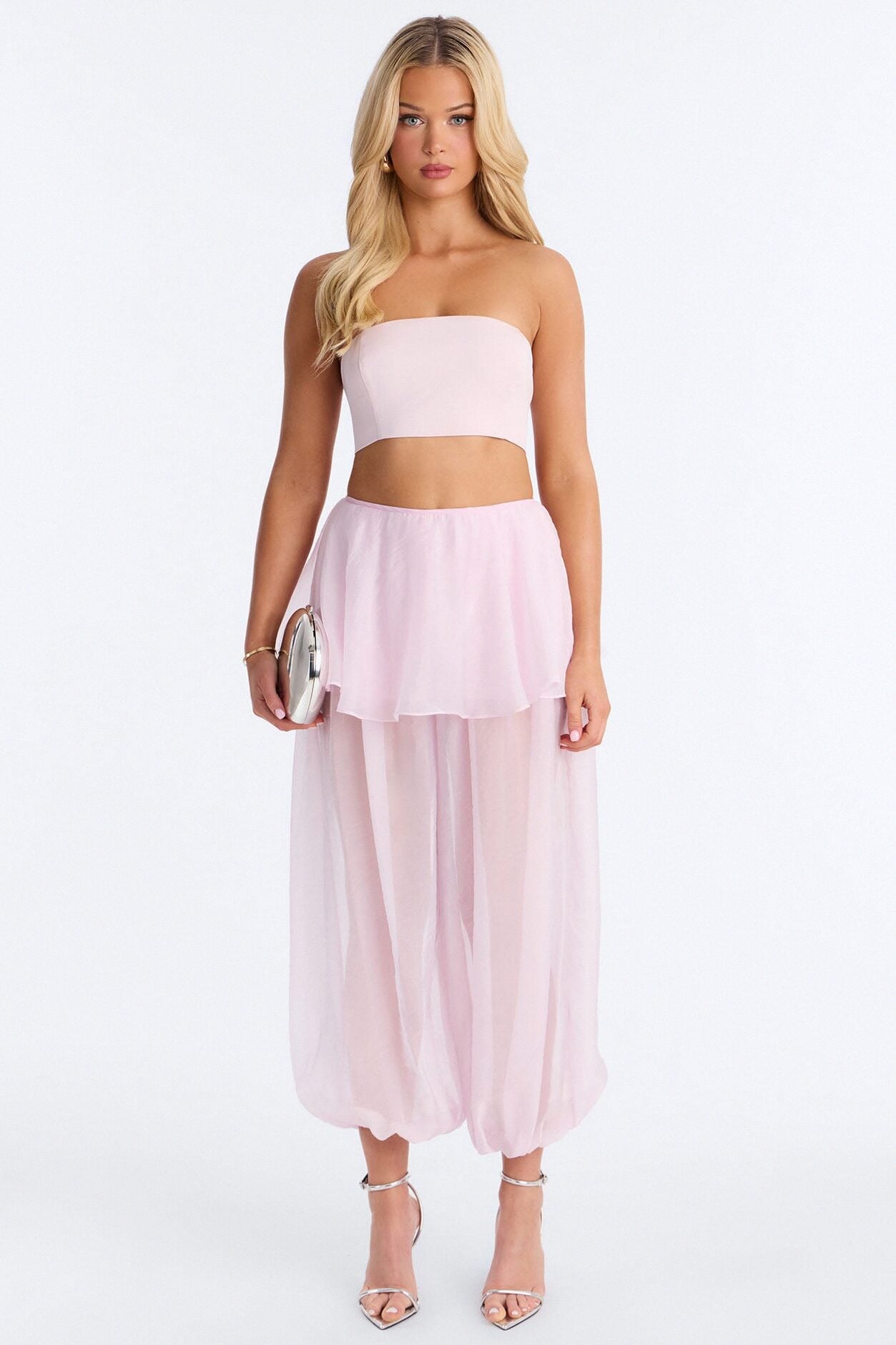 Blossom Organza Pant Set - Light Pink image 1