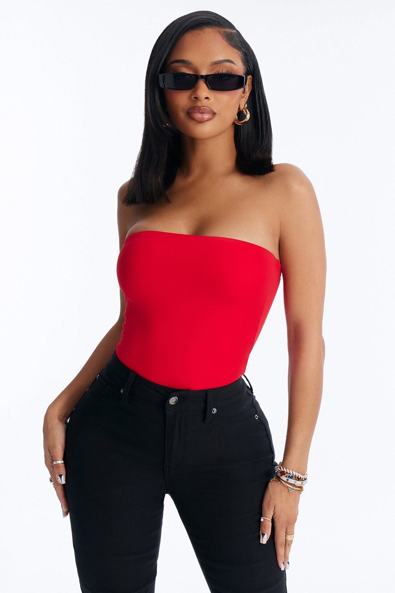 Veronica Double Lined Tube Top - Red image 1