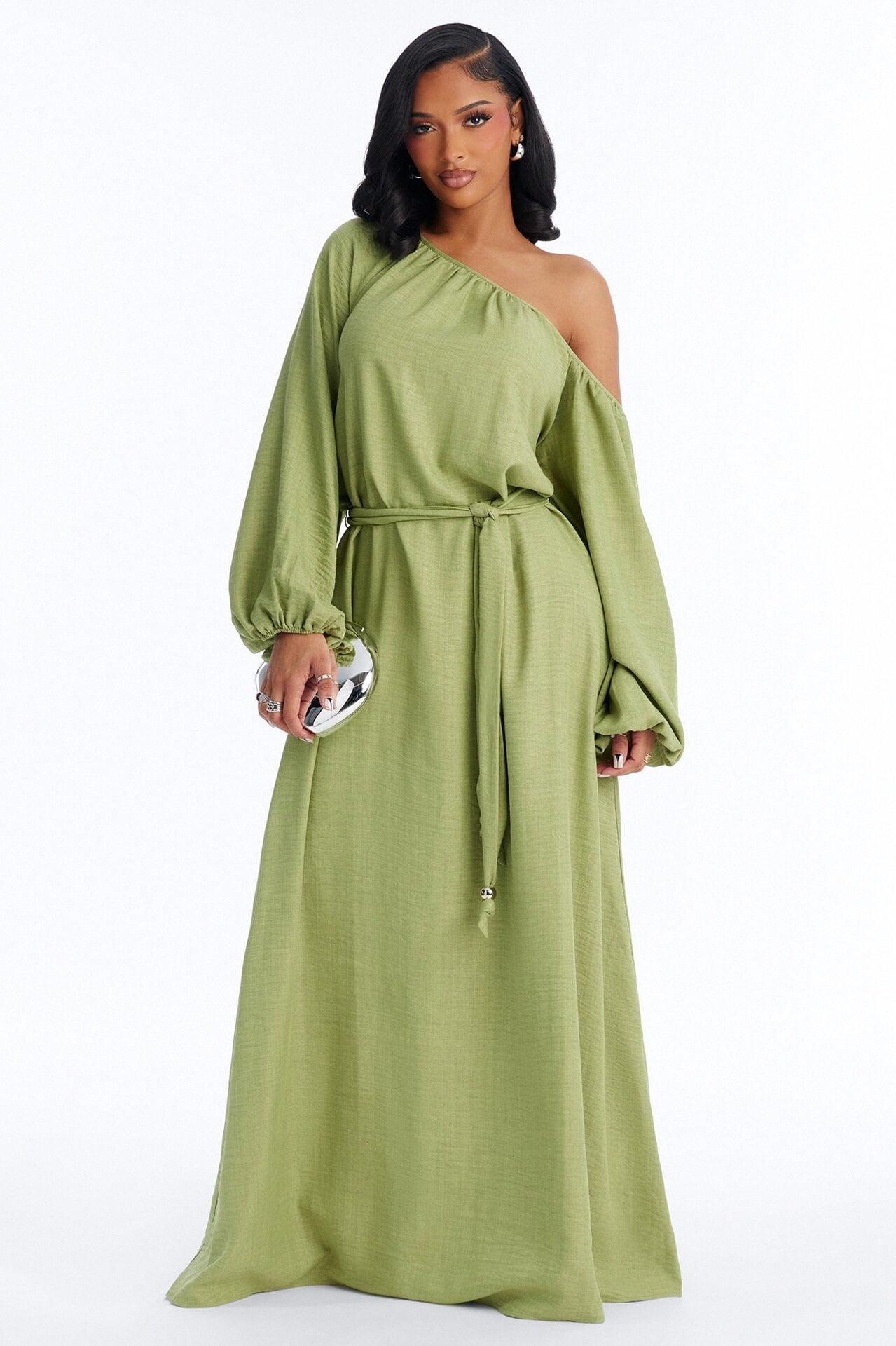 Tianna Tie Waist Maxi Dress - Chartreuse image 1