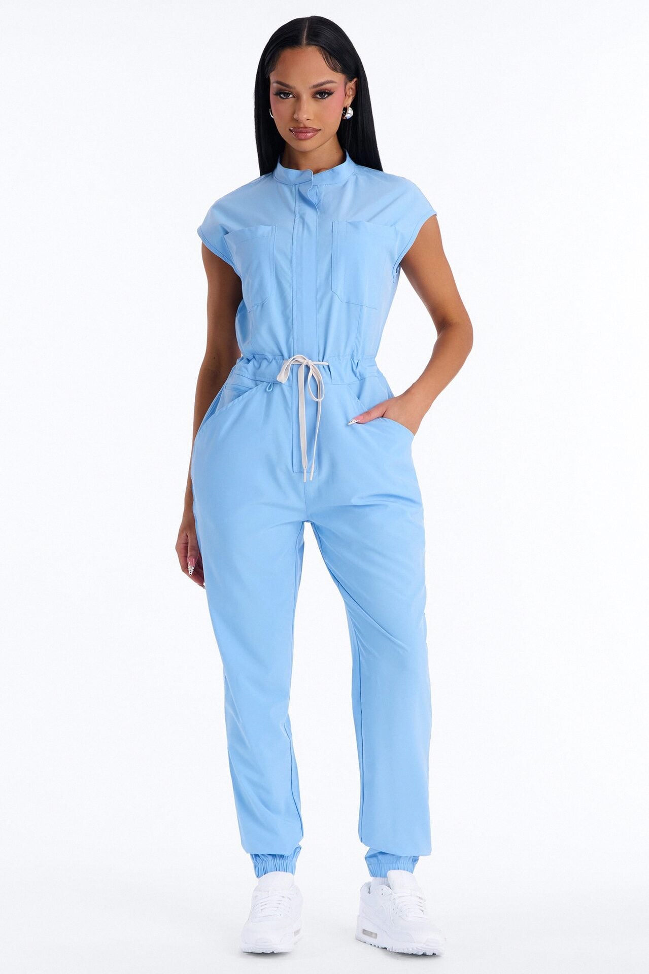 Ready Next Shift Stretch Scrub Jumpsuit - SkyBlue image 1