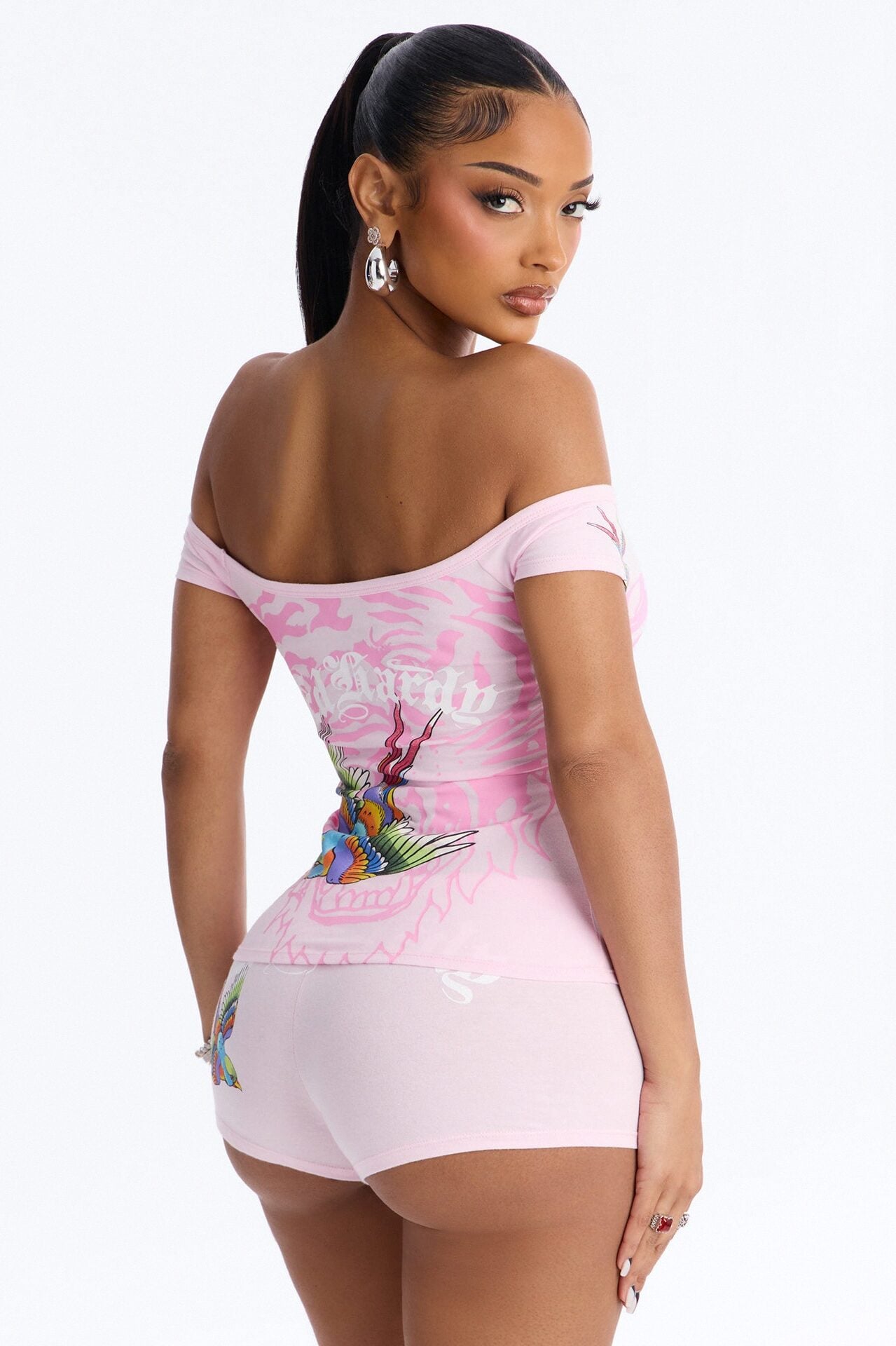 Ed Hardy Pink Ballerina Micro Short Set - Pink image 1