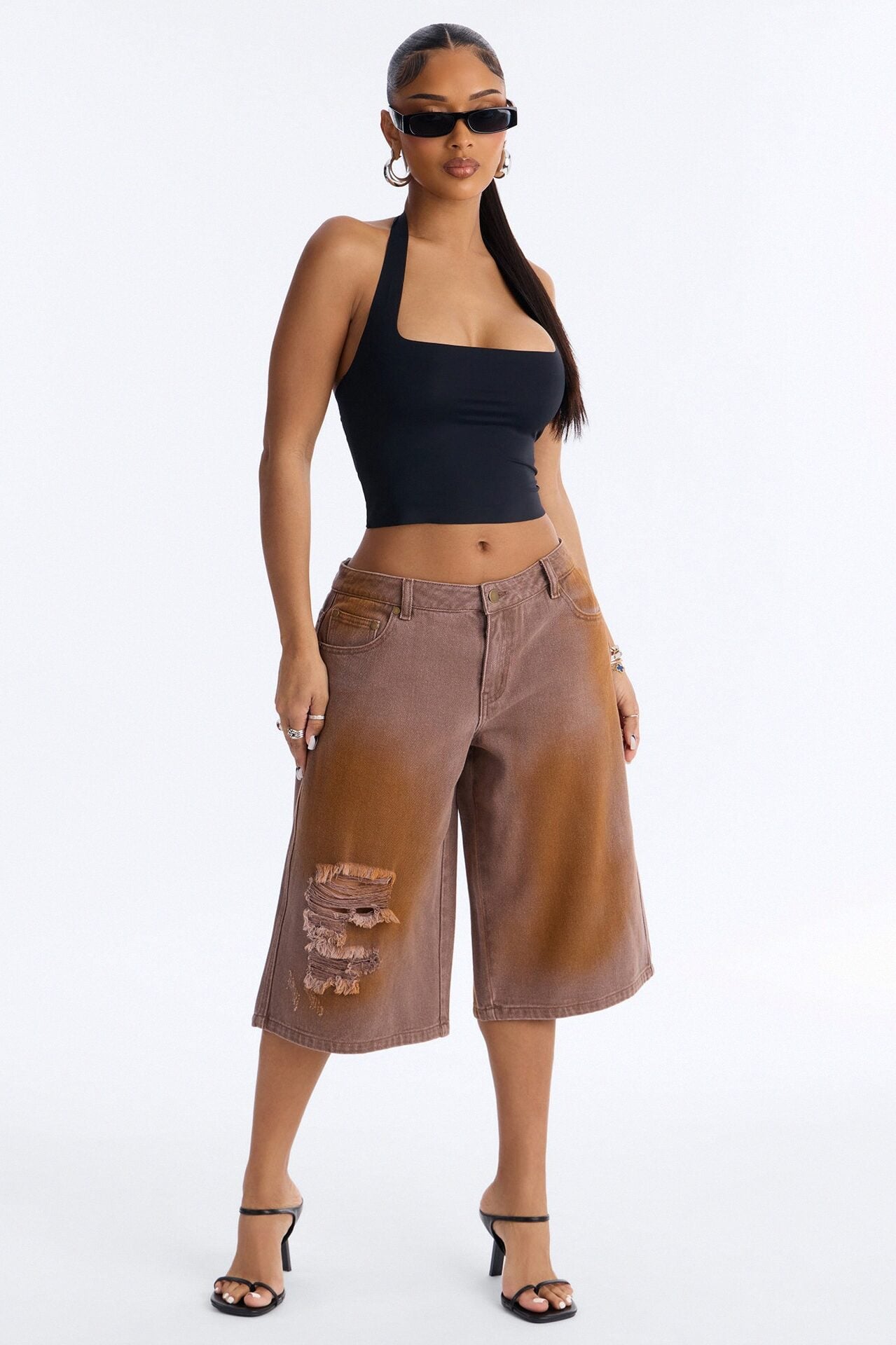 Can't Be Saved Washed Twill Bermuda Short - Brown image 1