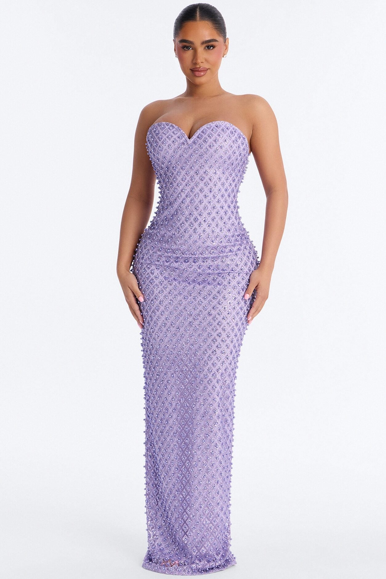 Roxi Sweetheart Embellished Gown - Lavender image 1