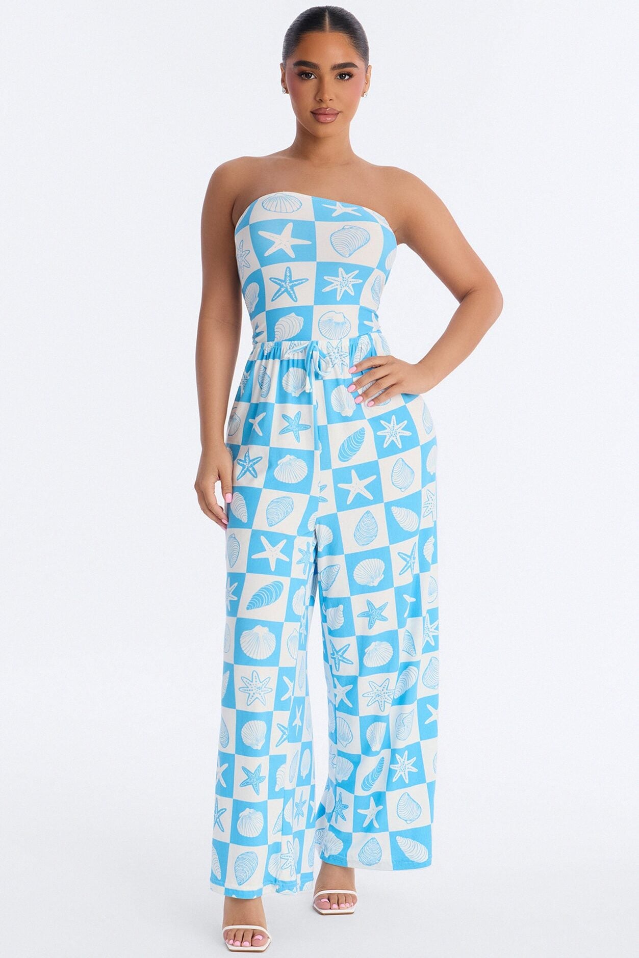 Blissful Summer Days Swim Cover Up Jumpsuit - Light Blue image 1