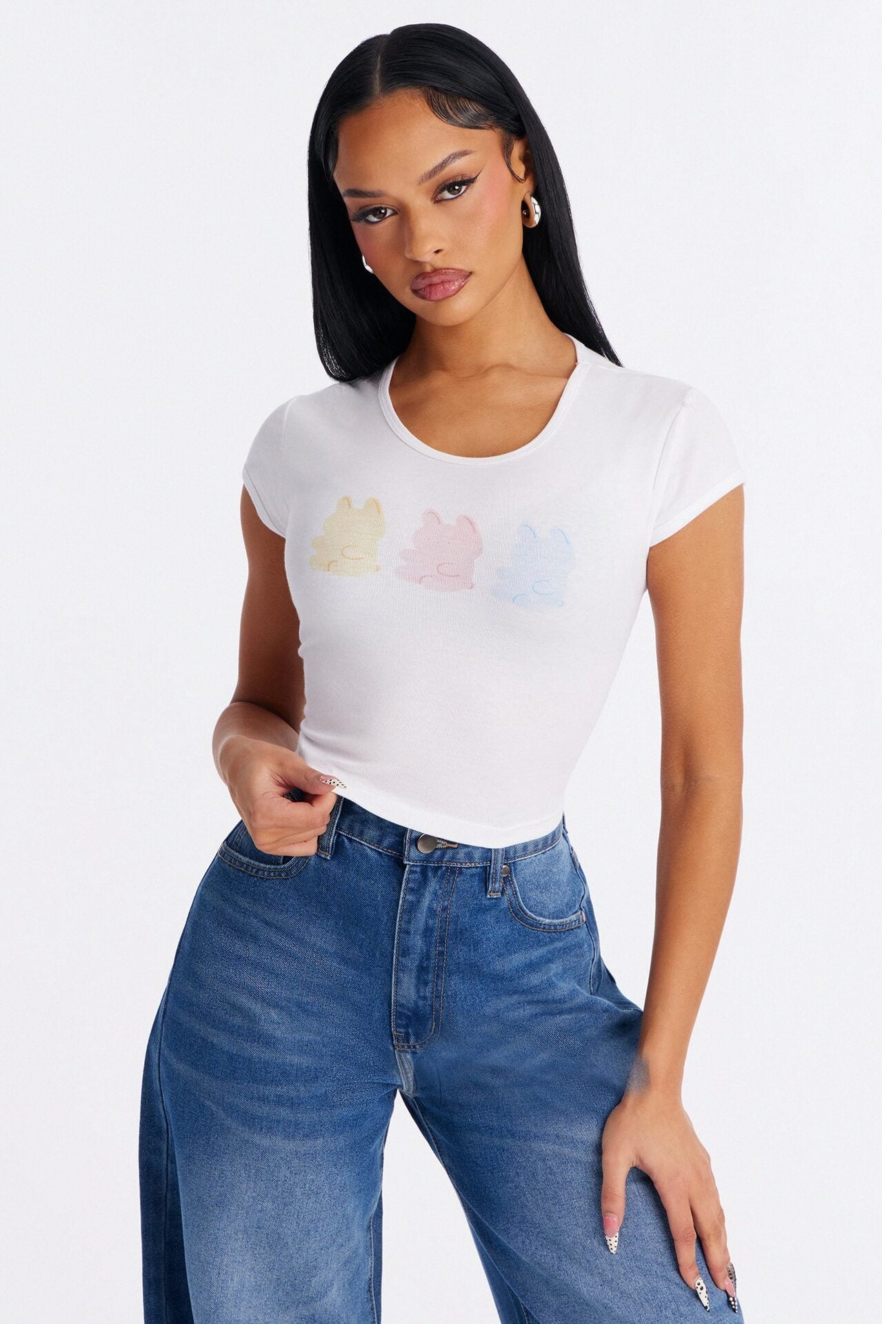 Easter Plush Bunnies Baby Tee - White image 1