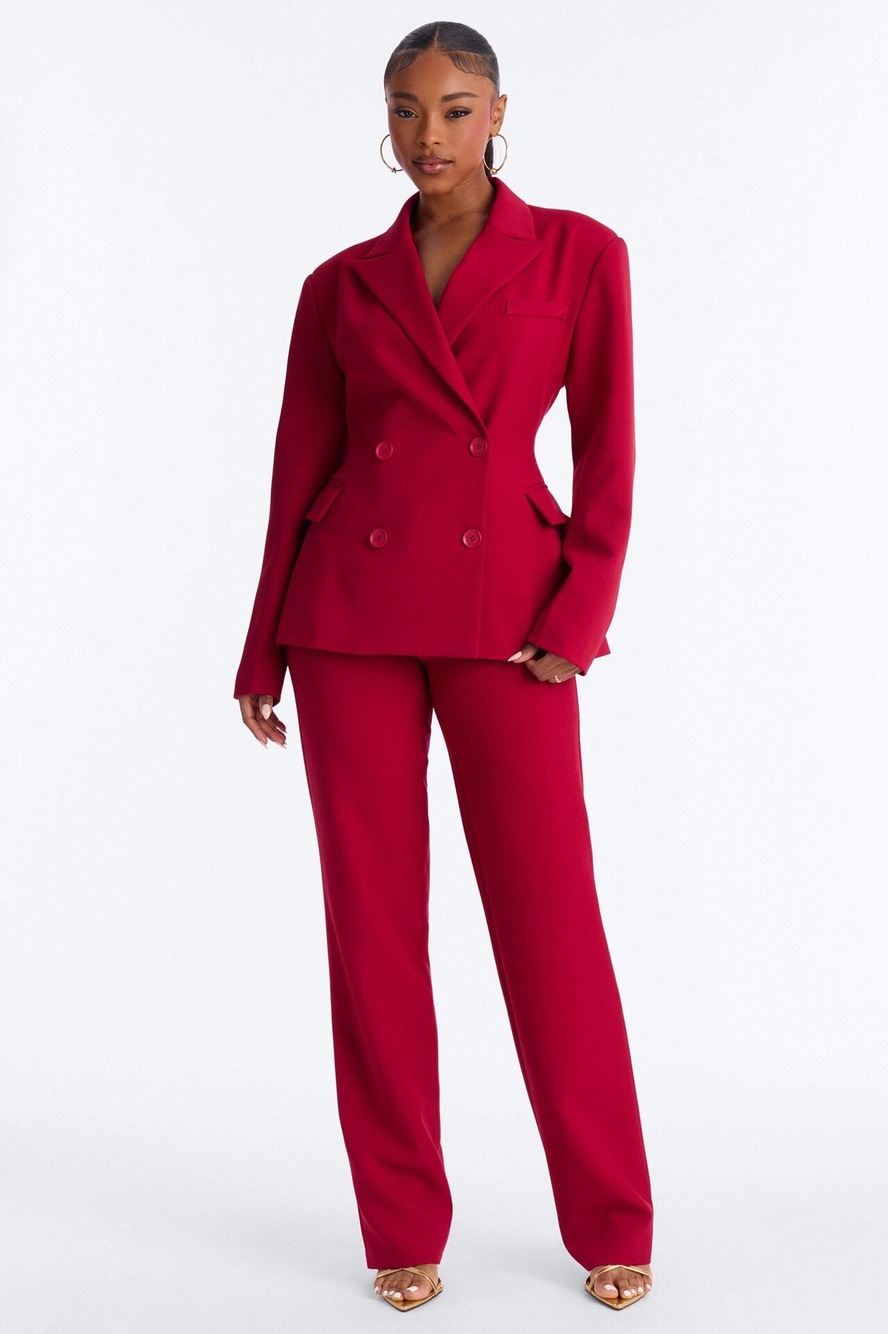 Empire Essentials Straight Leg Trouser - Red image 1