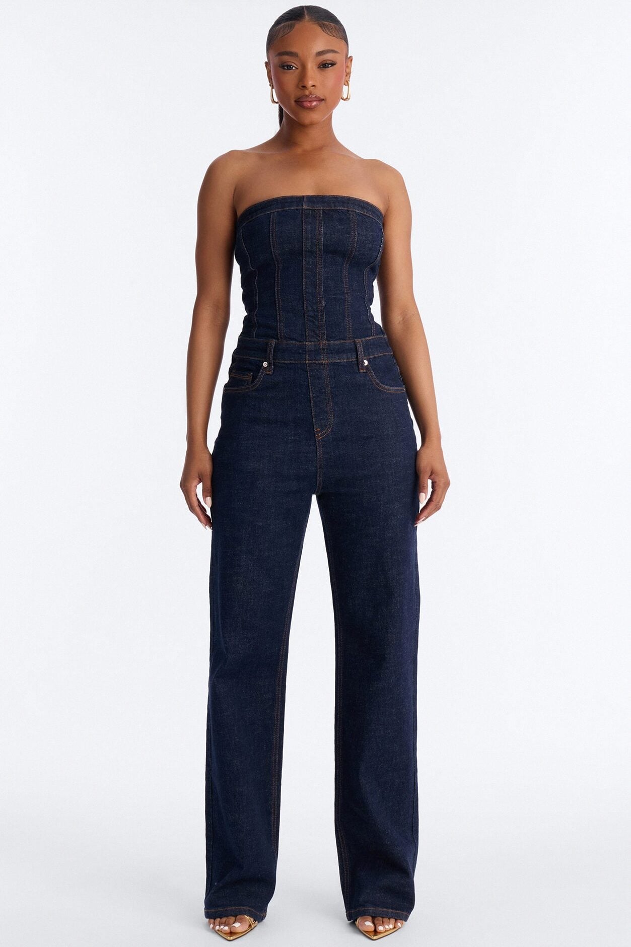 Street Blues Denim Jumpsuit - Dark Wash image 1